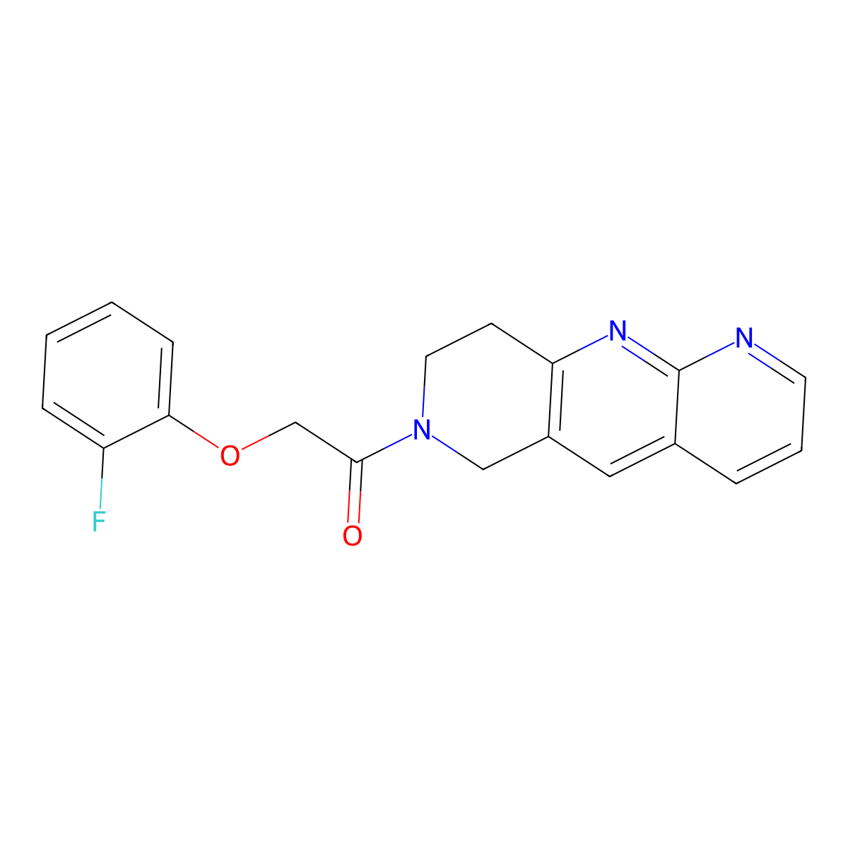 2-(2-fluorophenoxy)-1-{6H,7H,8H,9H-pyrido[2,3-b]1,6-naphthyridin-7-yl}ethan-1-one molecular structure, CAS 2770622-35-8