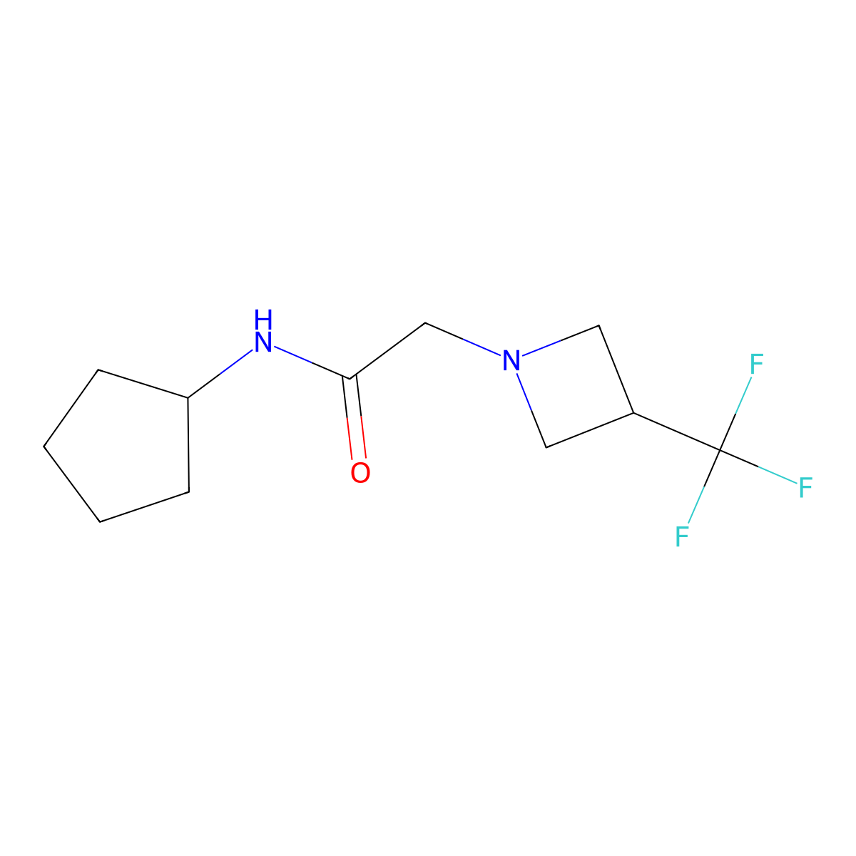 N-cyclopentyl-2-[3-(trifluoromethyl)azetidin-1-yl]acetamide molecular structure, CAS 2770622-39-2