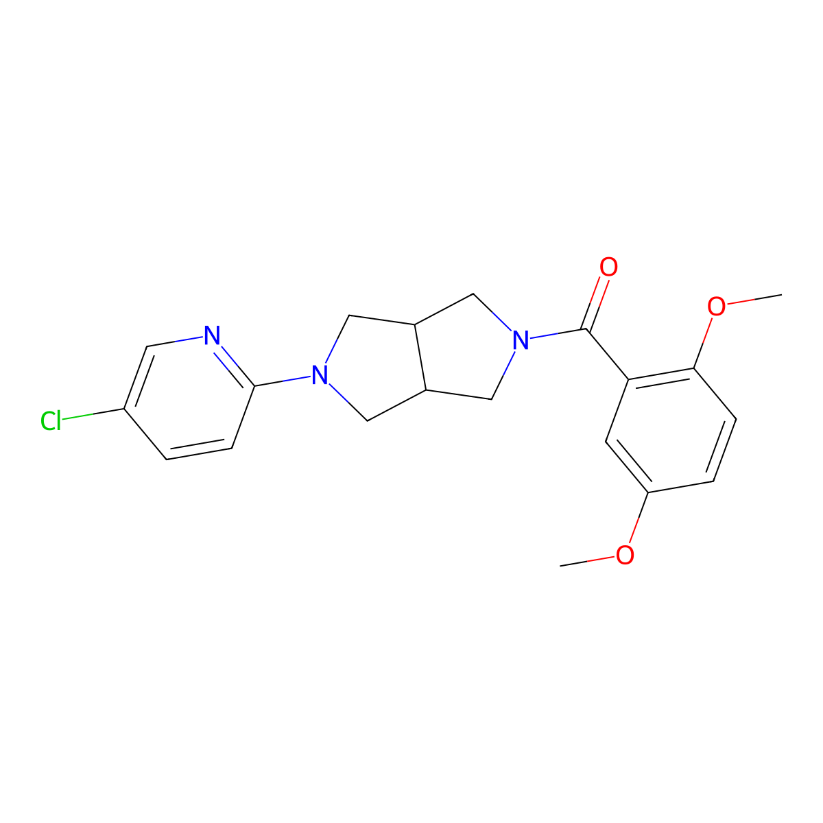 5-Chloro-2-[5-(2,5-dimethoxybenzoyl)-octahydropyrrolo[3,4-c]pyrrol-2-yl]pyridine molecular structure, CAS 2770622-40-5