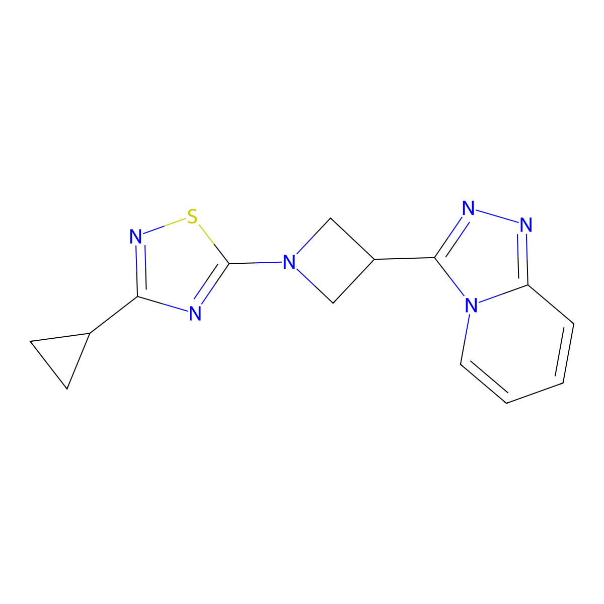 3-Cyclopropyl-5-(3-{[1,2,4]triazolo[4,3-a]pyridin-3-yl}azetidin-1-yl)-1,2,4-thiadiazole molecular structure, CAS 2770622-51-8