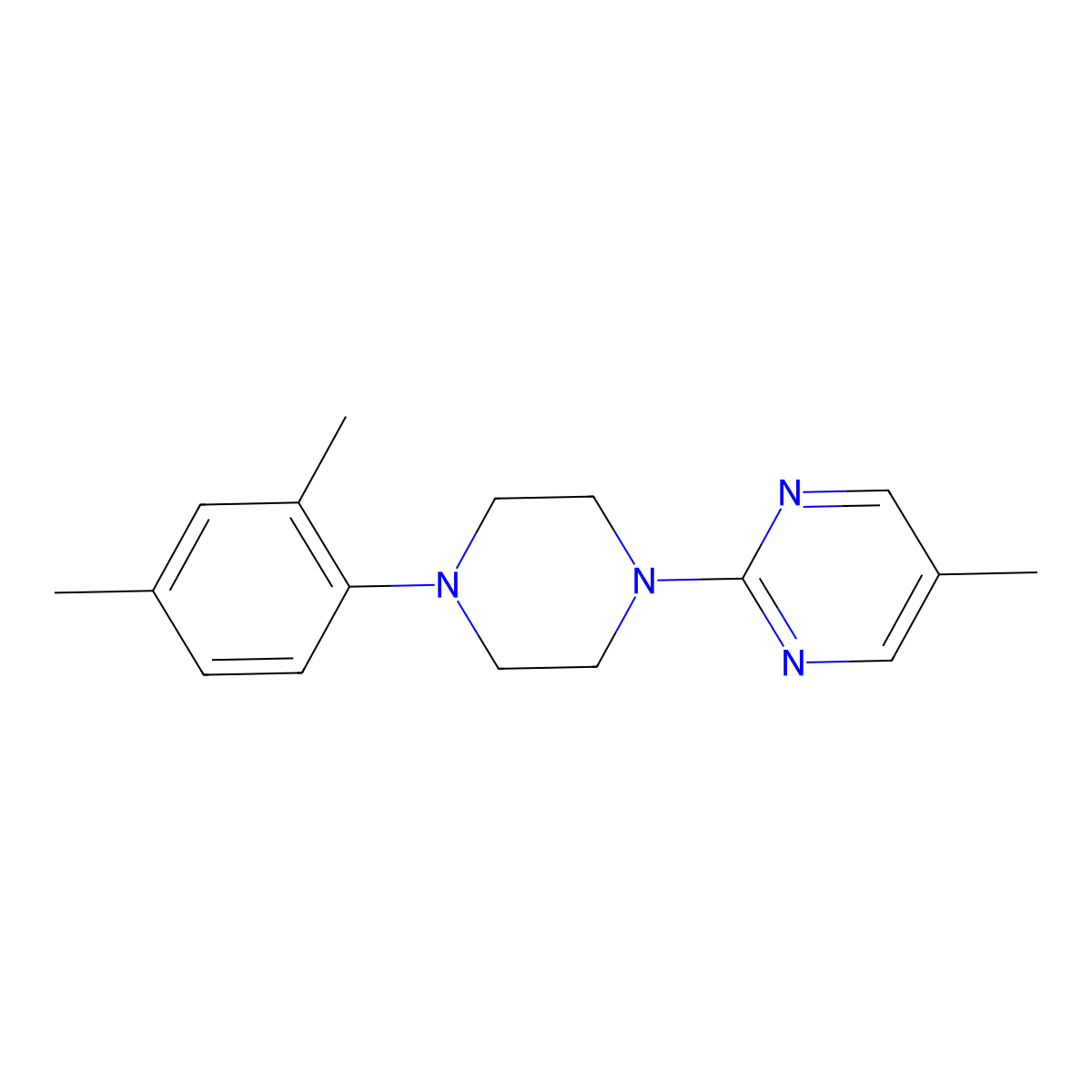 2-[4-(2,4-Dimethylphenyl)piperazin-1-yl]-5-methylpyrimidine molecular structure, CAS 2770622-55-2