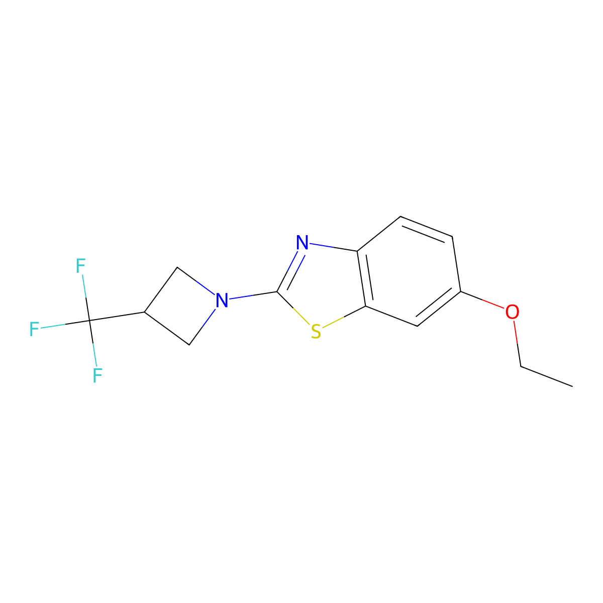 6-Ethoxy-2-[3-(trifluoromethyl)azetidin-1-yl]-1,3-benzothiazole molecular structure, CAS 2770622-63-2