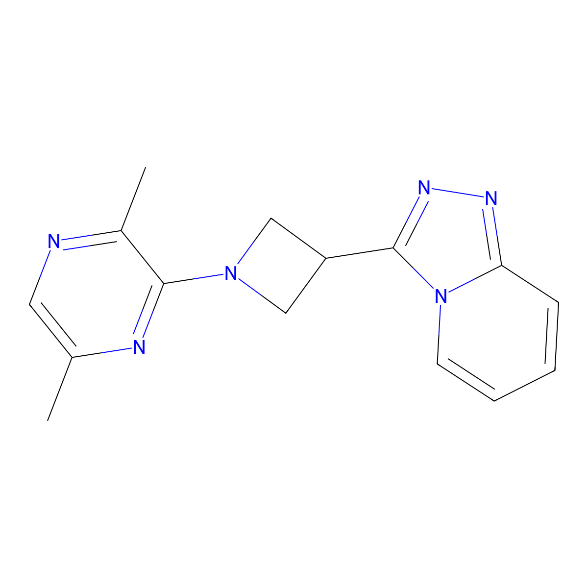 2,5-Dimethyl-3-(3-{[1,2,4]triazolo[4,3-a]pyridin-3-yl}azetidin-1-yl)pyrazine molecular structure, CAS 2770622-64-3