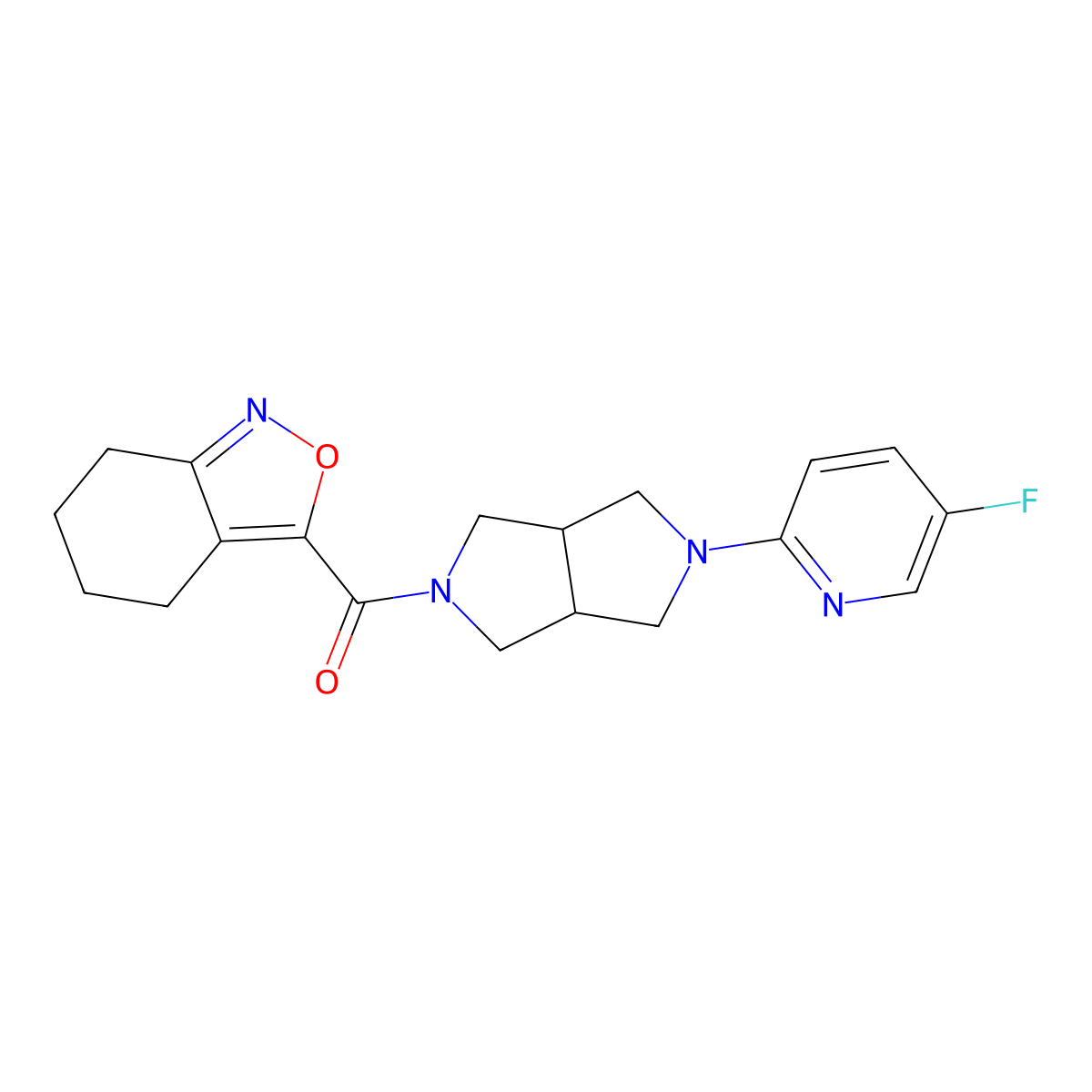3-[5-(5-Fluoropyridin-2-yl)-octahydropyrrolo[3,4-c]pyrrole-2-carbonyl]-4,5,6,7-tetrahydro-2,1-benzoxazole molecular structure, CAS 2770622-66-5