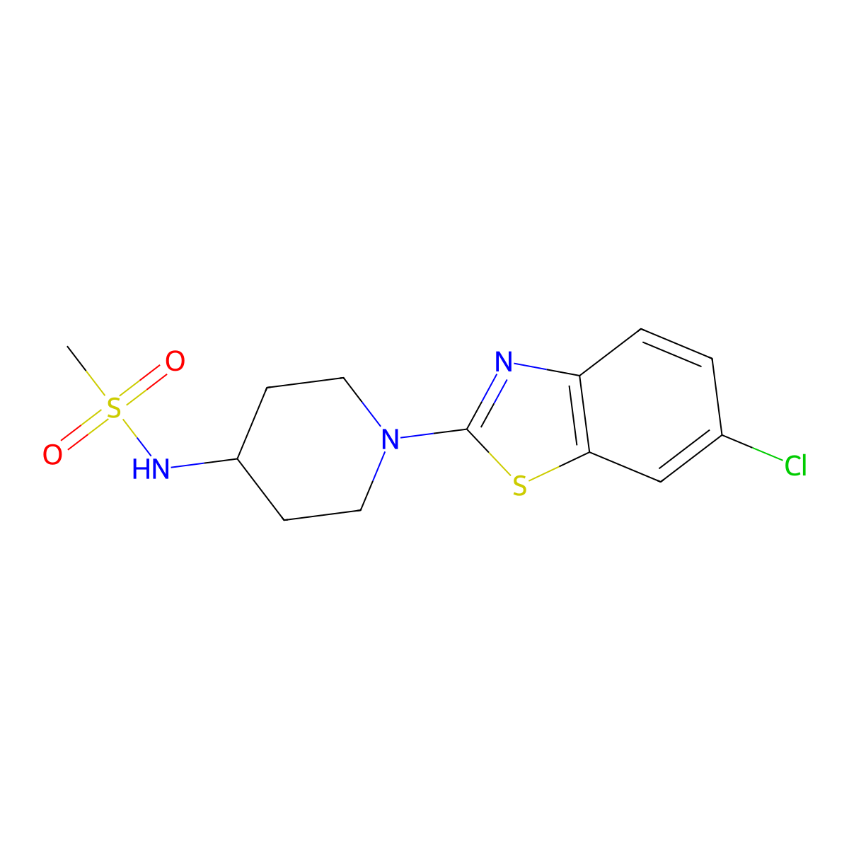 N-[1-(6-chloro-1,3-benzothiazol-2-yl)piperidin-4-yl]methanesulfonamide molecular structure, CAS 2770622-79-0