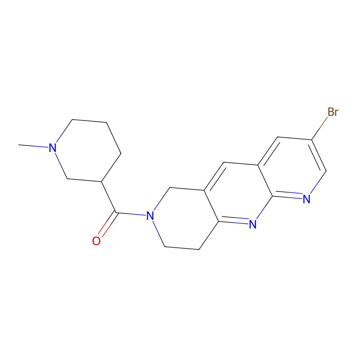 3-{3-bromo-6H,7H,8H,9H-pyrido[2,3-b]1,6-naphthyridine-7-carbonyl}-1-methylpiperidine molecular structure, CAS 2770622-82-5