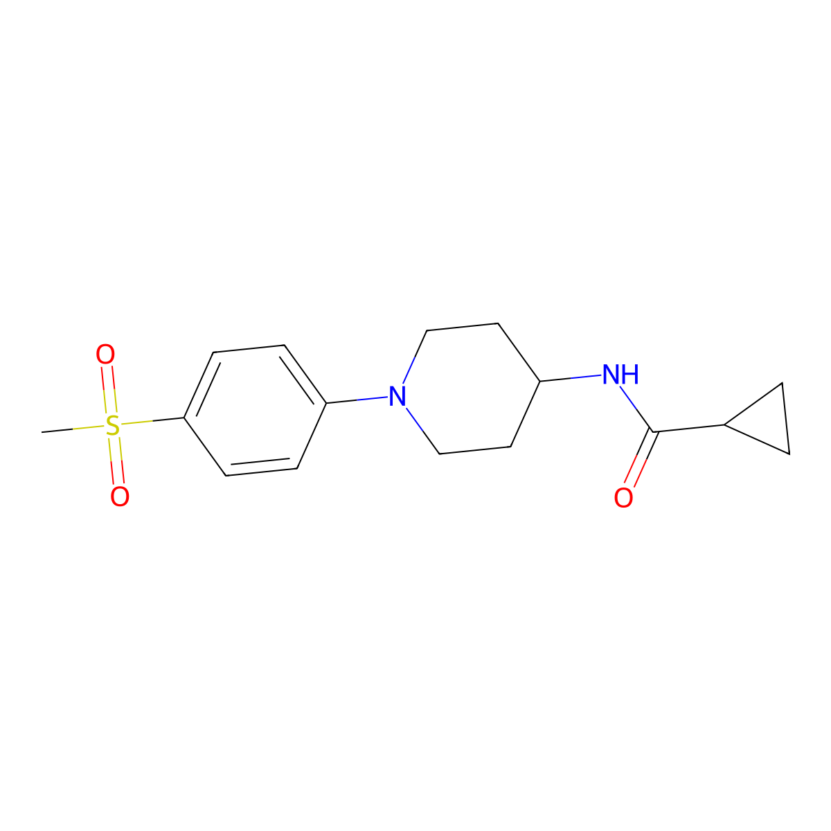 N-[1-(4-methanesulfonylphenyl)piperidin-4-yl]cyclopropanecarboxamide molecular structure, CAS 2770622-84-7