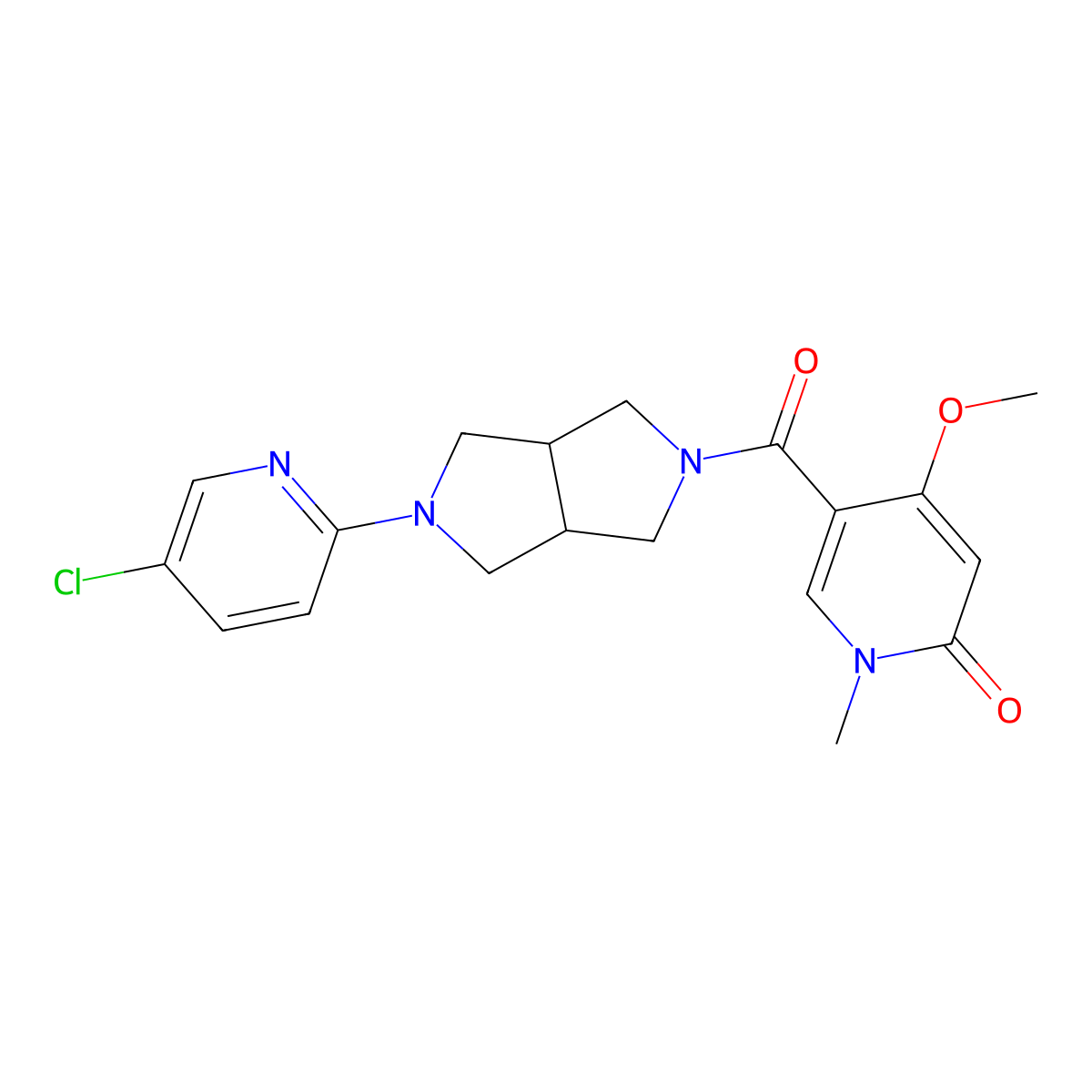 5-[5-(5-Chloropyridin-2-yl)-octahydropyrrolo[3,4-c]pyrrole-2-carbonyl]-4-methoxy-1-methyl-1,2-dihydropyridin-2-one molecular structure, CAS 2770622-94-9