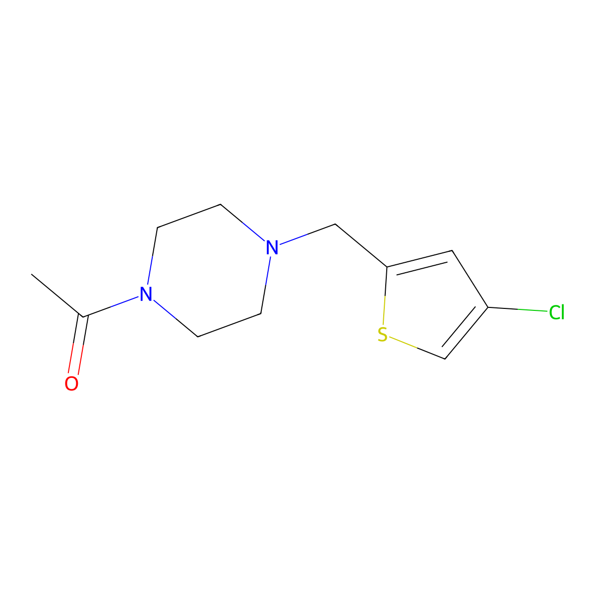 1-{4-[(4-Chlorothiophen-2-yl)methyl]piperazin-1-yl}ethan-1-one molecular structure, CAS 2770623-08-8