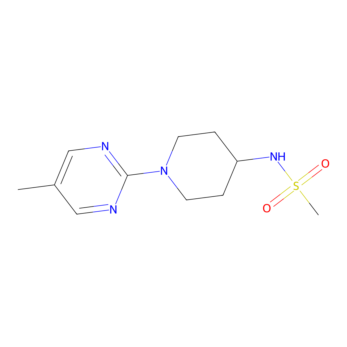 N-[1-(5-methylpyrimidin-2-yl)piperidin-4-yl]methanesulfonamide molecular structure, CAS 2770623-10-2