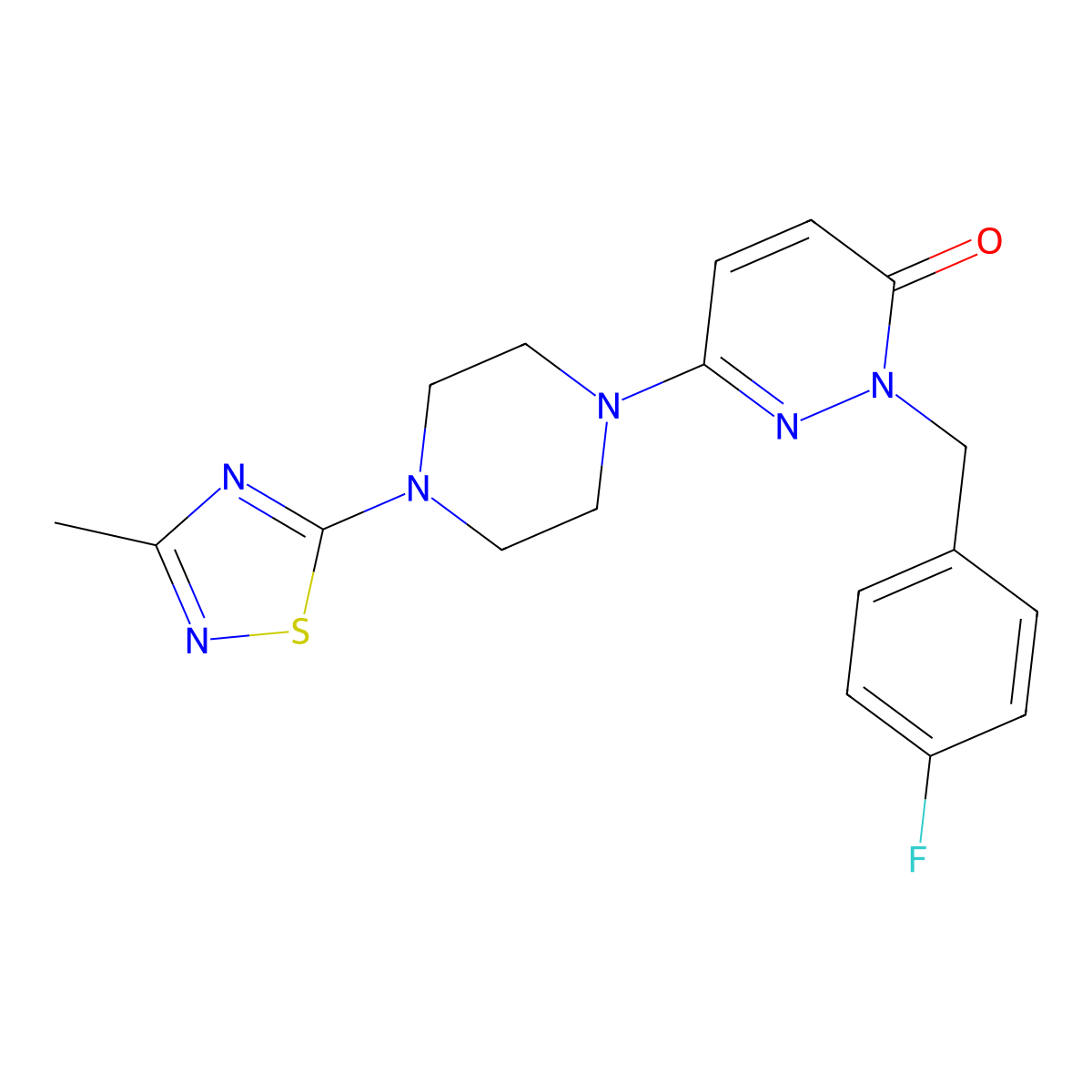 2-[(4-Fluorophenyl)methyl]-6-[4-(3-methyl-1,2,4-thiadiazol-5-yl)piperazin-1-yl]-2,3-dihydropyridazin-3-one molecular structure, CAS 2770623-20-4