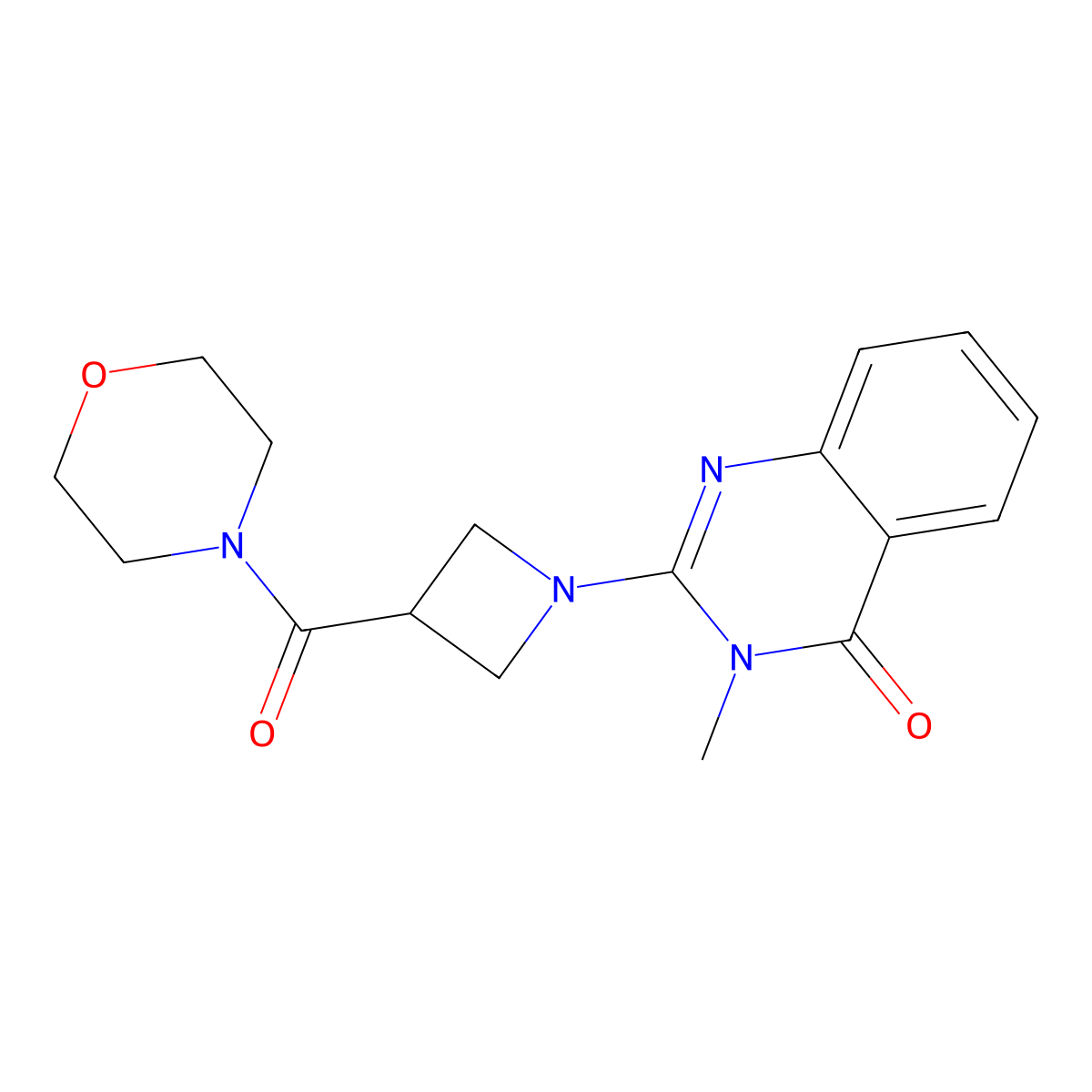 3-Methyl-2-[3-(morpholine-4-carbonyl)azetidin-1-yl]-3,4-dihydroquinazolin-4-one molecular structure, CAS 2770623-28-2