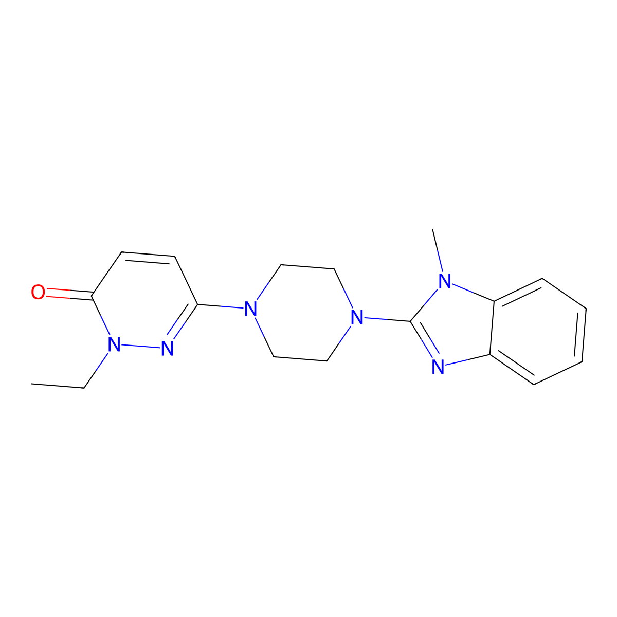 2-ethyl-6-[4-(1-methyl-1H-1,3-benzodiazol-2-yl)piperazin-1-yl]-2,3-dihydropyridazin-3-one molecular structure, CAS 2770623-30-6