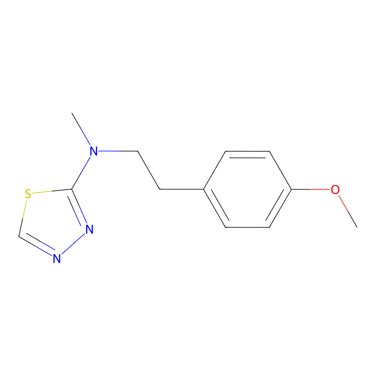 N-[2-(4-methoxyphenyl)ethyl]-N-methyl-1,3,4-thiadiazol-2-amine molecular structure, CAS 2770623-35-1