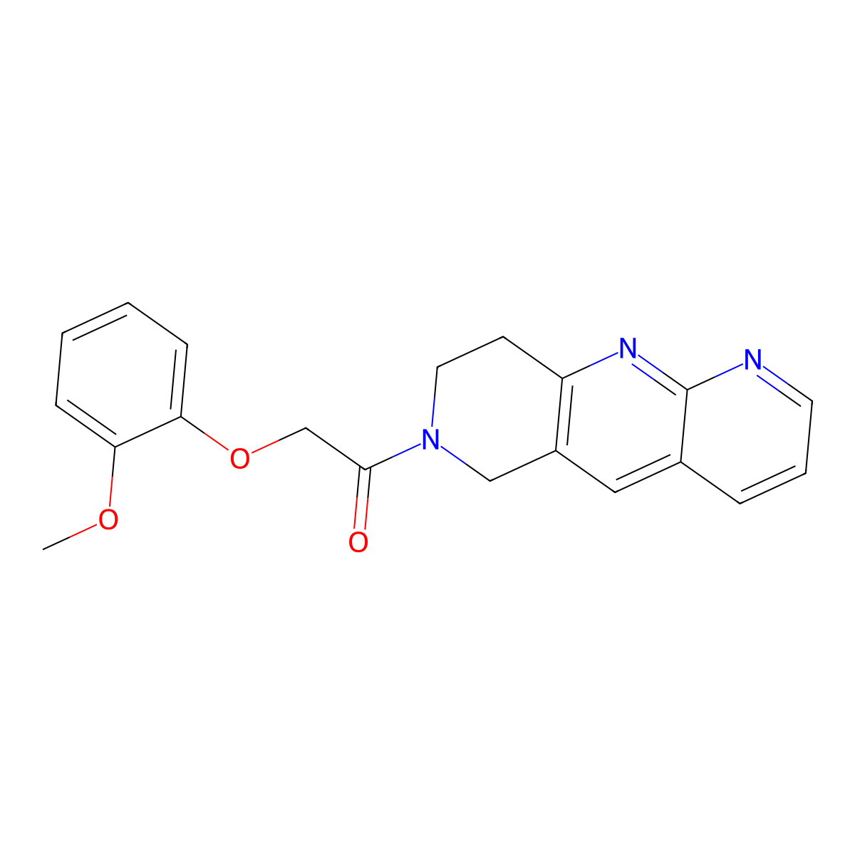 2-(2-methoxyphenoxy)-1-{6H,7H,8H,9H-pyrido[2,3-b]1,6-naphthyridin-7-yl}ethan-1-one molecular structure, CAS 2770623-45-3