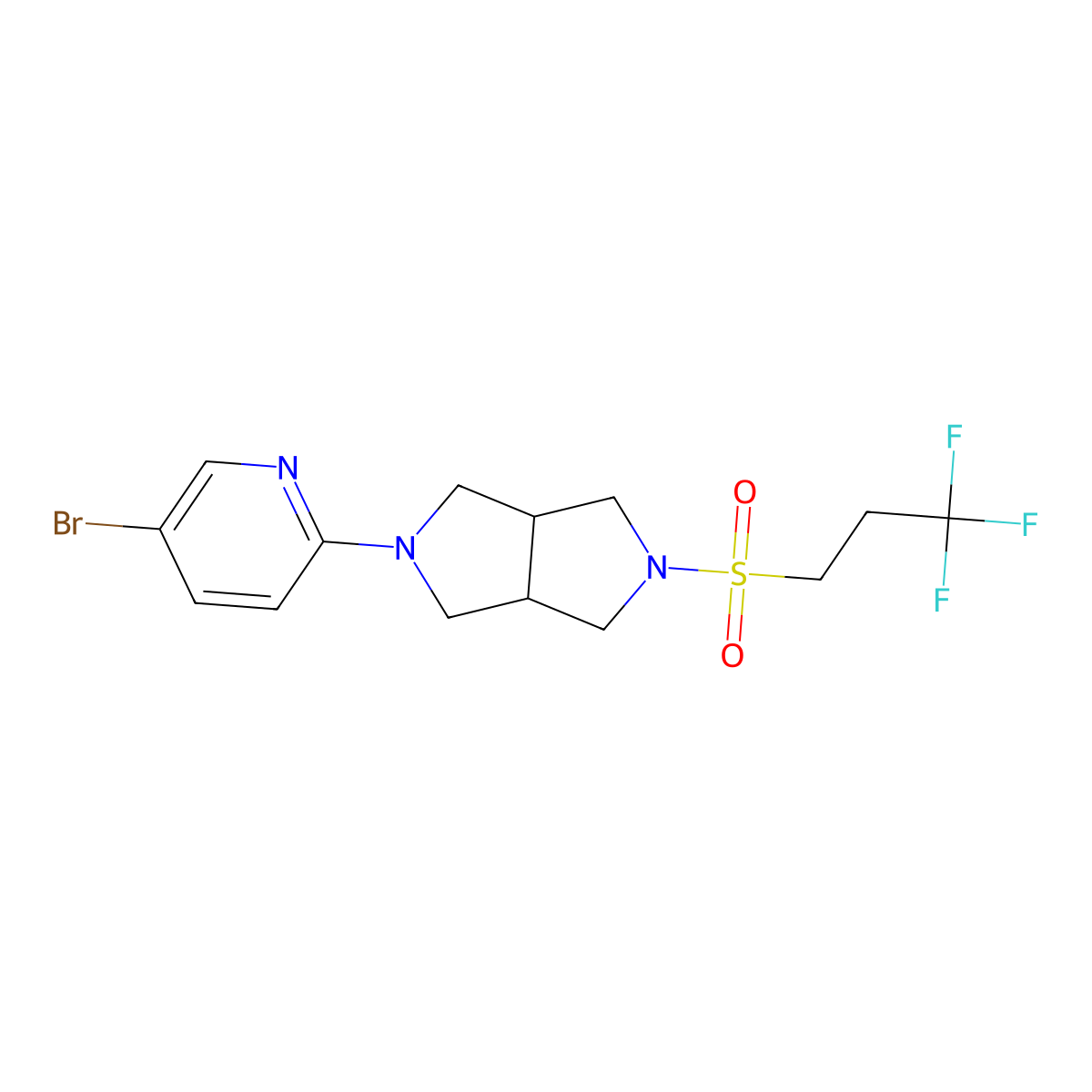 5-Bromo-2-[5-(3,3,3-trifluoropropanesulfonyl)-octahydropyrrolo[3,4-c]pyrrol-2-yl]pyridine molecular structure, CAS 2770623-48-6
