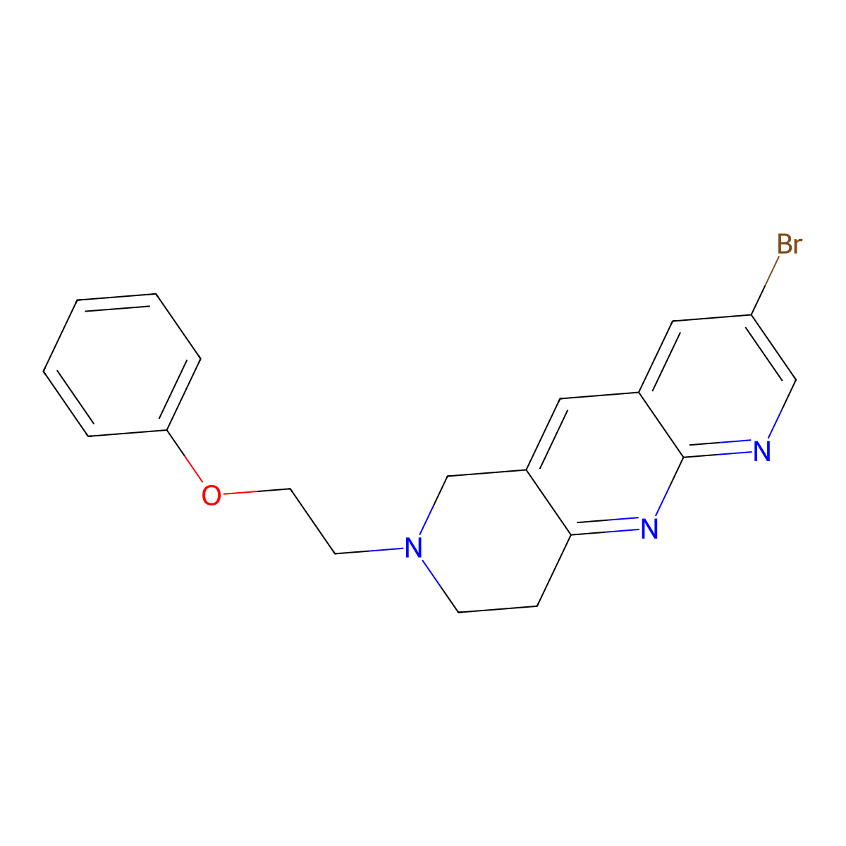 3-bromo-7-(2-phenoxyethyl)-6H,7H,8H,9H-pyrido[2,3-b]1,6-naphthyridine molecular structure, CAS 2770623-69-1