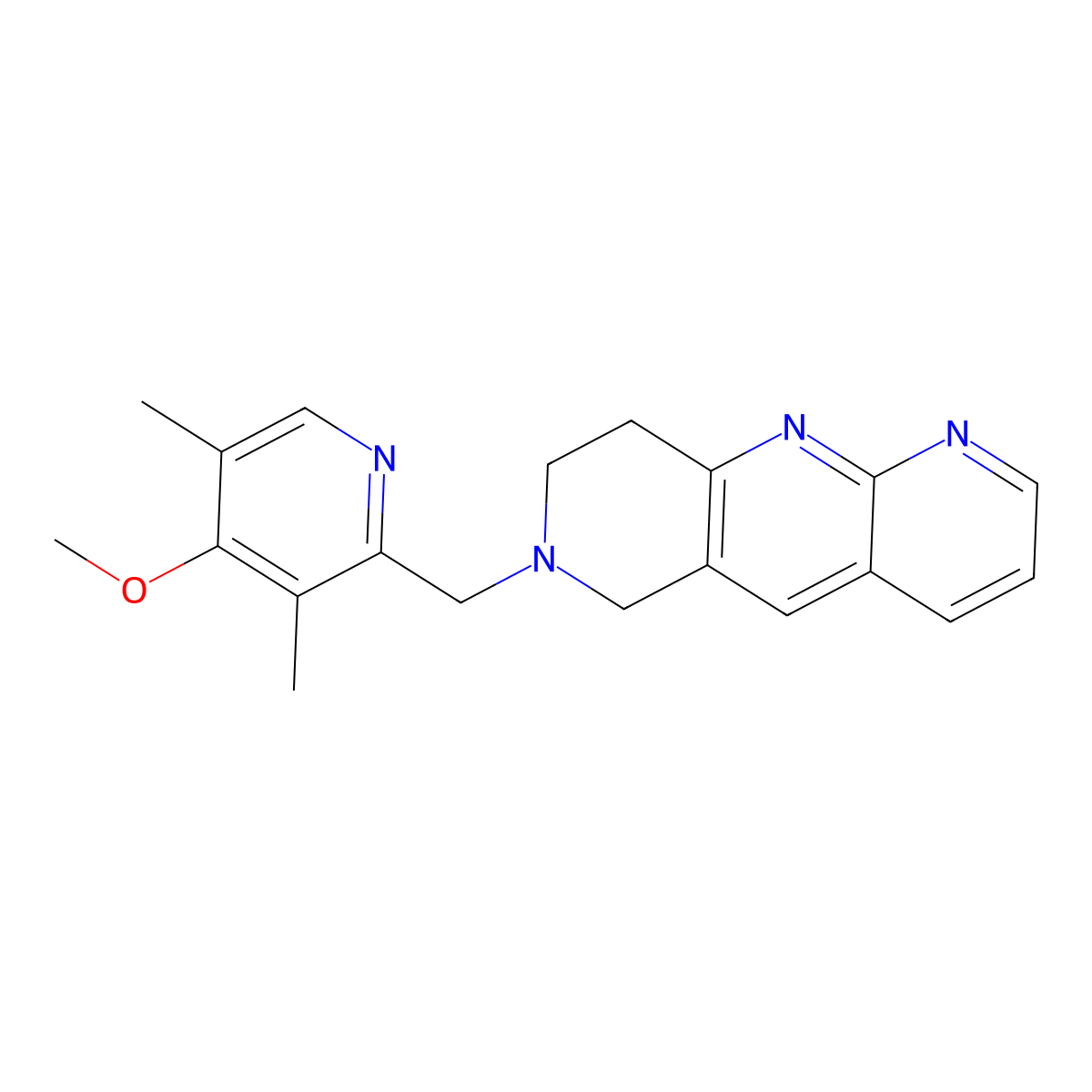 4-methoxy-3,5-dimethyl-2-({6H,7H,8H,9H-pyrido[2,3-b]1,6-naphthyridin-7-yl}methyl)pyridine molecular structure, CAS 2770623-71-5