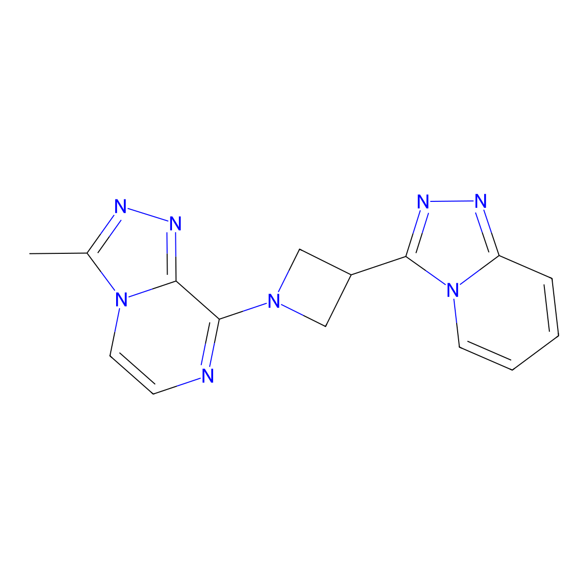 1-{3-Methyl-[1,2,4]triazolo[4,3-a]pyrazin-8-yl}-3-{[1,2,4]triazolo[4,3-a]pyridin-3-yl}azetidine molecular structure, CAS 2770623-73-7