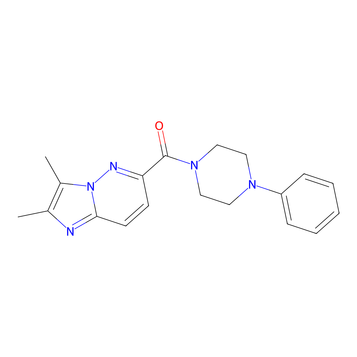 1-{2,3-Dimethylimidazo[1,2-b]pyridazine-6-carbonyl}-4-phenylpiperazine molecular structure, CAS 2770623-76-0