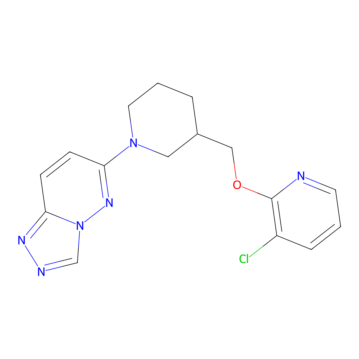3-Chloro-2-[(1-{[1,2,4]triazolo[4,3-b]pyridazin-6-yl}piperidin-3-yl)methoxy]pyridine molecular structure, CAS 2770623-79-3