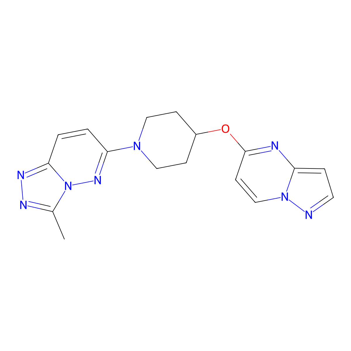1-{3-Methyl-[1,2,4]triazolo[4,3-b]pyridazin-6-yl}-4-{pyrazolo[1,5-a]pyrimidin-5-yloxy}piperidine molecular structure, CAS 2770623-99-7