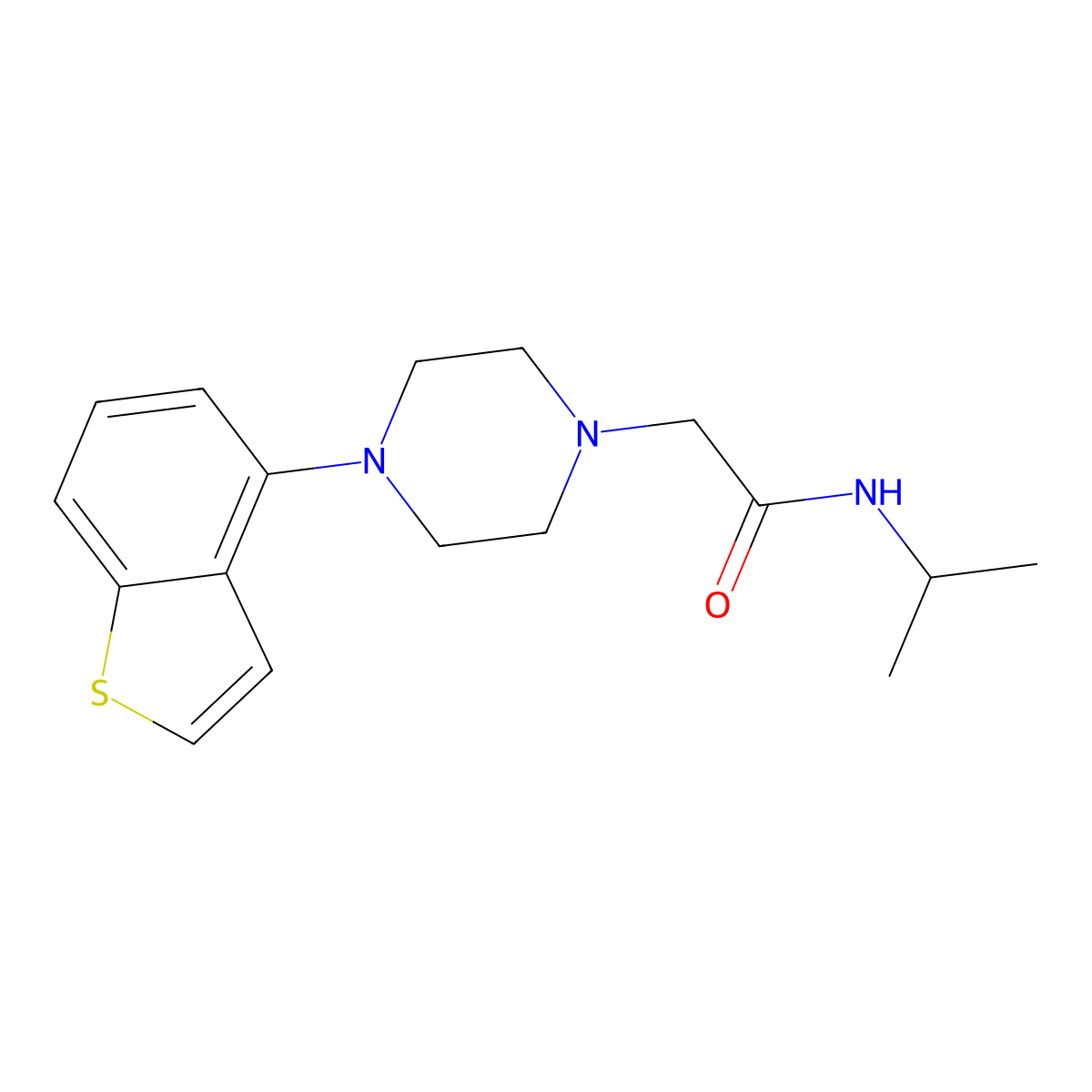 2-[4-(1-benzothiophen-4-yl)piperazin-1-yl]-N-(propan-2-yl)acetamide molecular structure, CAS 2770624-03-6
