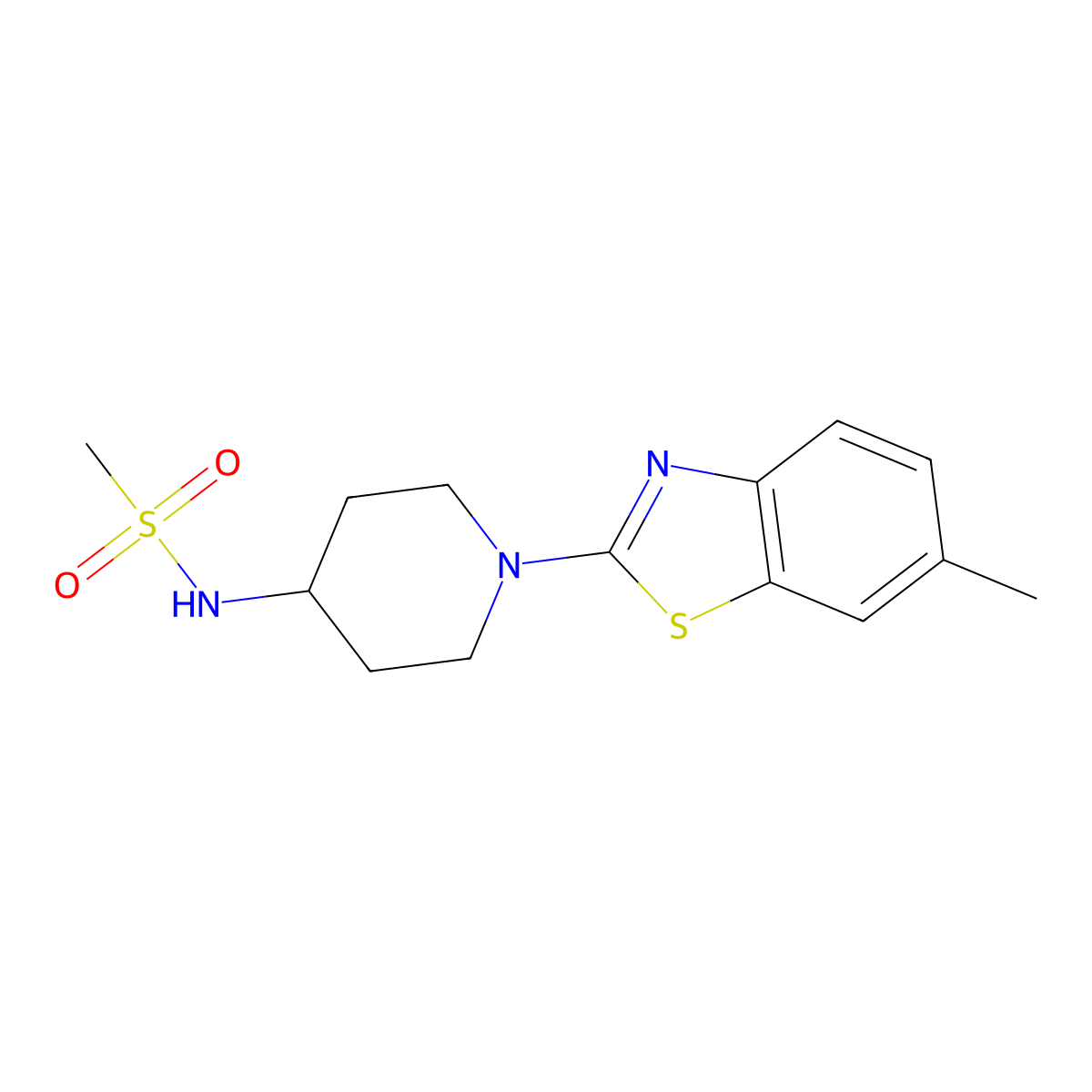 N-[1-(6-methyl-1,3-benzothiazol-2-yl)piperidin-4-yl]methanesulfonamide molecular structure, CAS 2770624-07-0