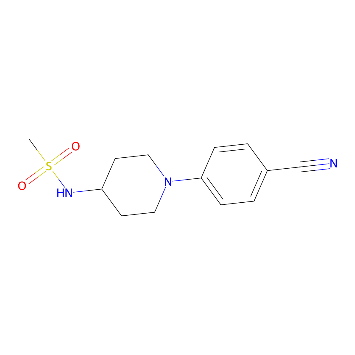 N-[1-(4-cyanophenyl)piperidin-4-yl]methanesulfonamide molecular structure, CAS 2770624-11-6
