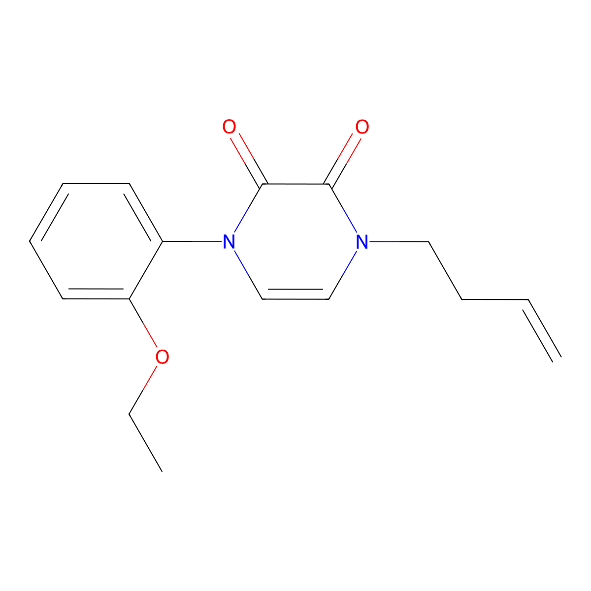 1-(But-3-en-1-yl)-4-(2-ethoxyphenyl)-1,2,3,4-tetrahydropyrazine-2,3-dione molecular structure, CAS 2770624-12-7