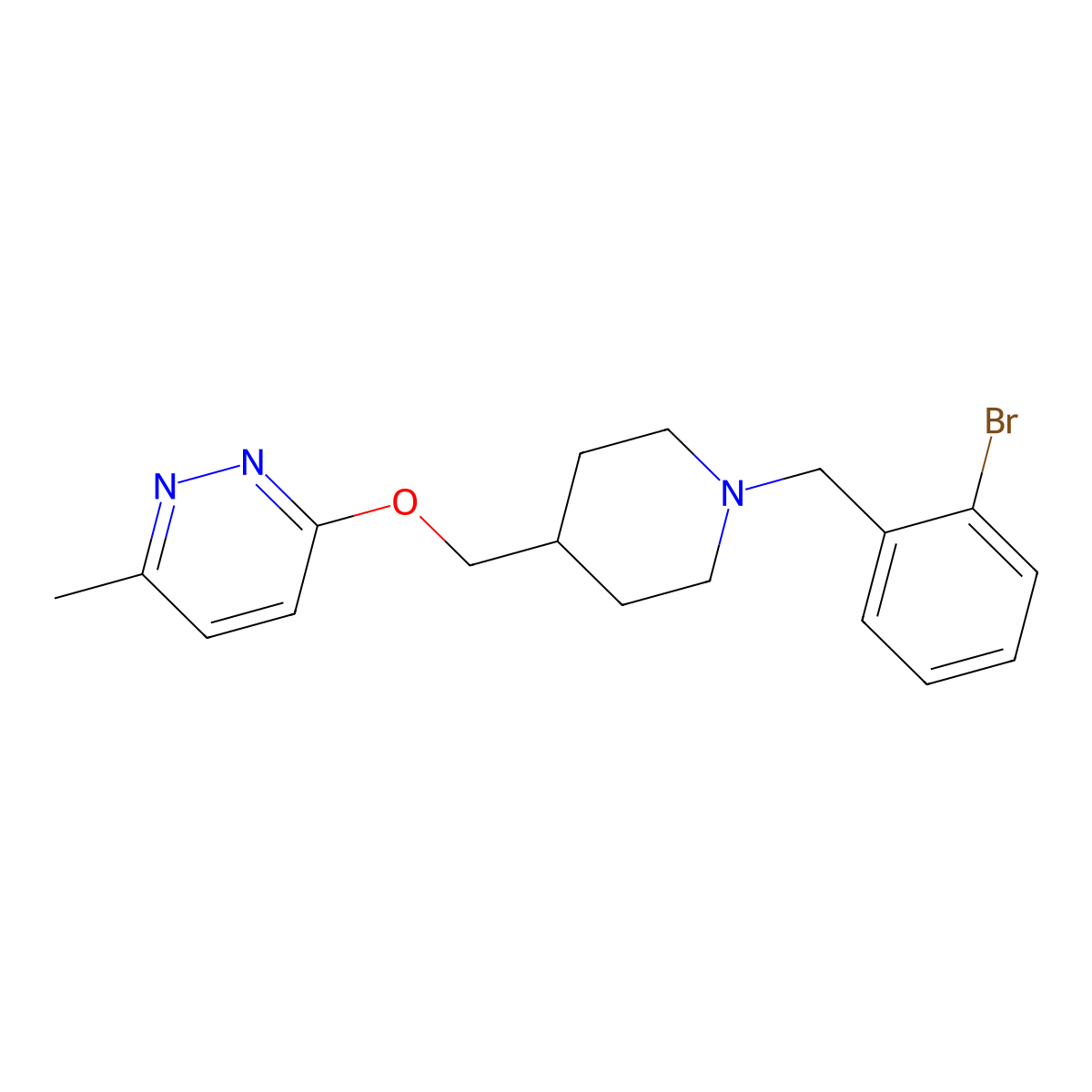 3-({1-[(2-Bromophenyl)methyl]piperidin-4-yl}methoxy)-6-methylpyridazine molecular structure, CAS 2770624-23-0