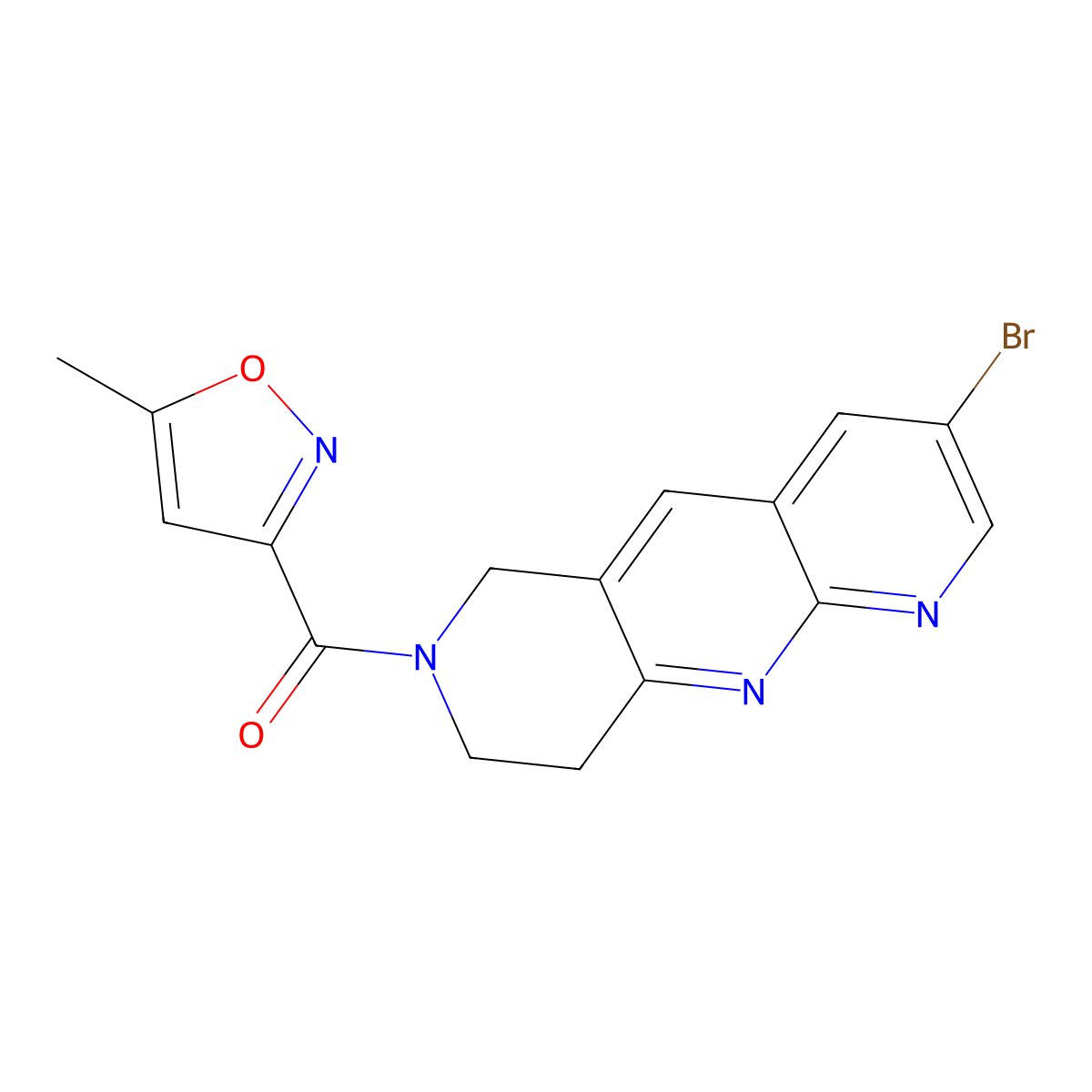 3-{3-bromo-6H,7H,8H,9H-pyrido[2,3-b]1,6-naphthyridine-7-carbonyl}-5-methyl-1,2-oxazole molecular structure, CAS 2770624-36-5