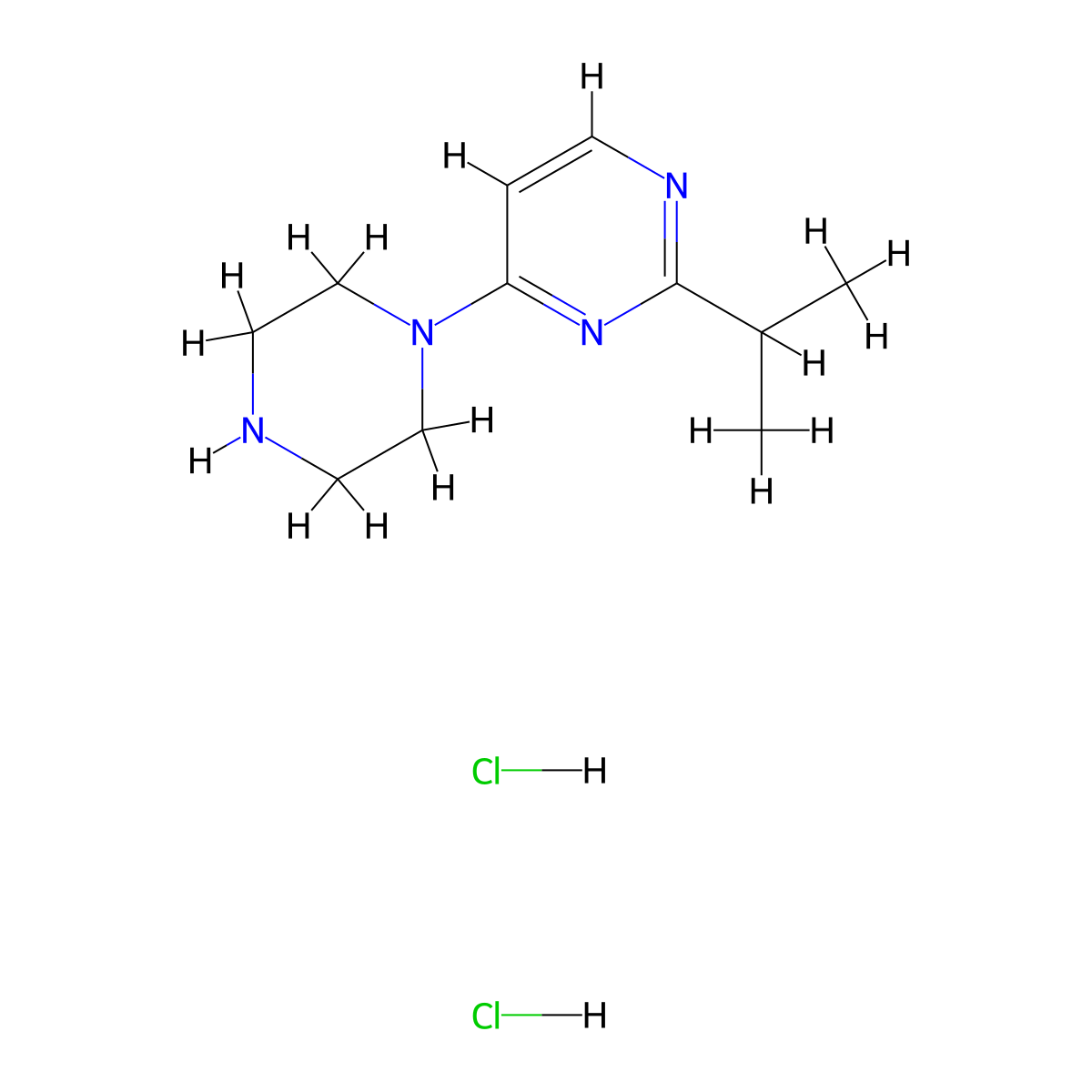 4-(Piperazin-1-yl)-2-(propan-2-yl)pyrimidine dihydrochloride molecular structure, CAS 2770624-41-2
