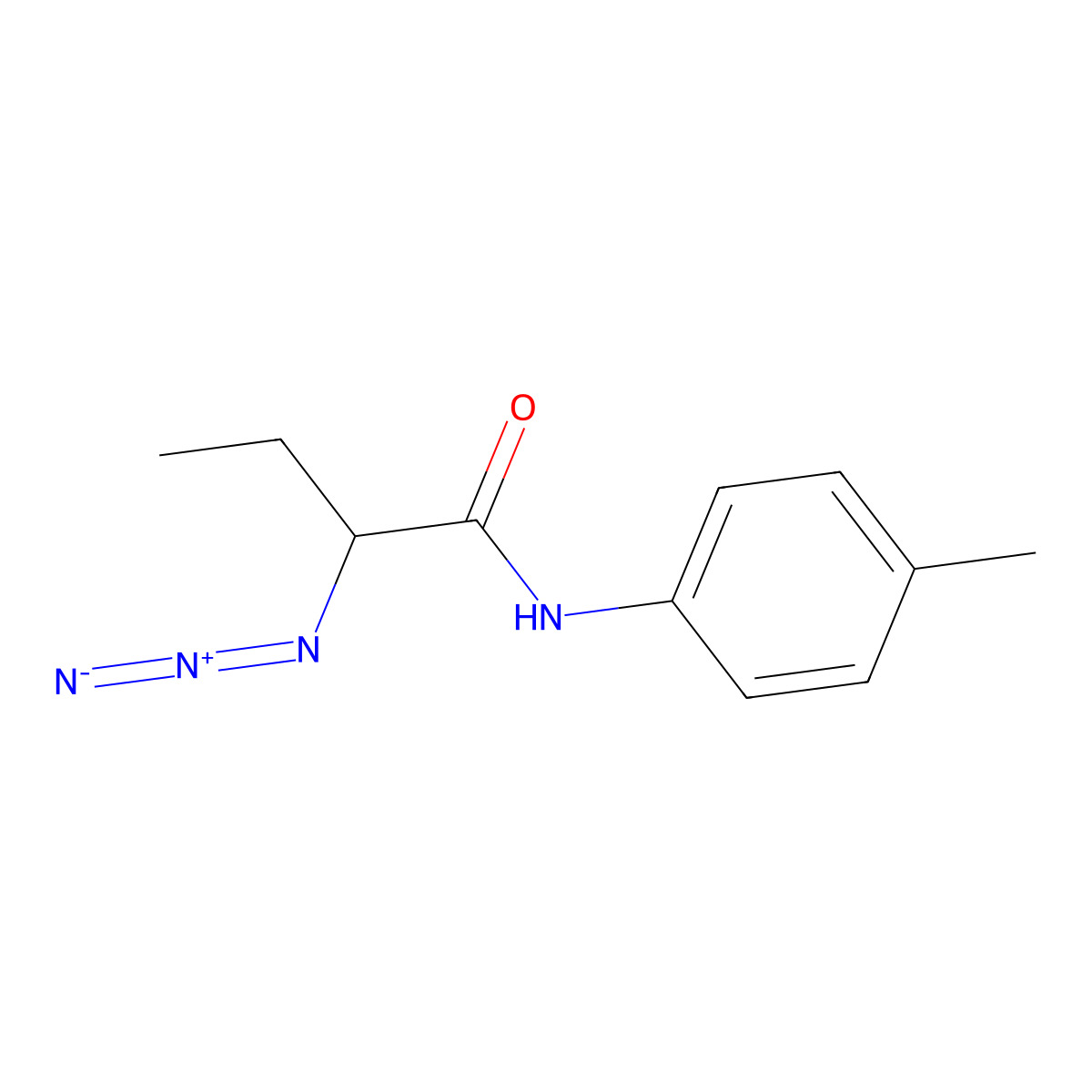 2-azido-N-(4-methylphenyl)butanamide molecular structure, CAS 2770624-43-4