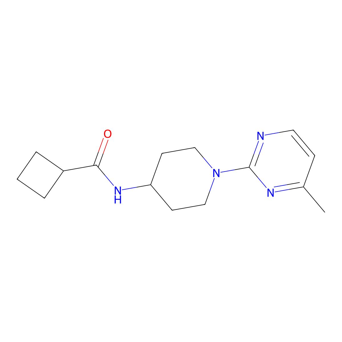 N-[1-(4-methylpyrimidin-2-yl)piperidin-4-yl]cyclobutanecarboxamide molecular structure, CAS 2770624-51-4