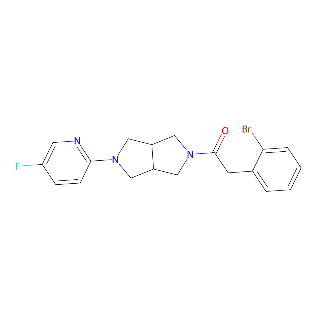 2-(2-Bromophenyl)-1-[5-(5-fluoropyridin-2-yl)-octahydropyrrolo[3,4-c]pyrrol-2-yl]ethan-1-one molecular structure, CAS 2770624-52-5