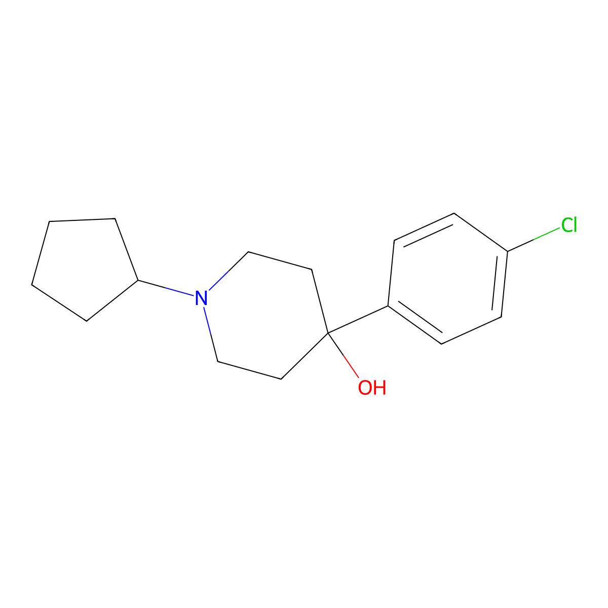 4-(4-Chlorophenyl)-1-cyclopentylpiperidin-4-ol molecular structure, CAS 2770624-64-9