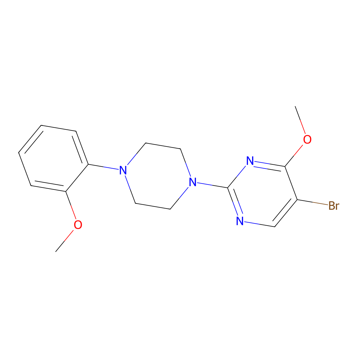 5-Bromo-4-methoxy-2-[4-(2-methoxyphenyl)piperazin-1-yl]pyrimidine molecular structure, CAS 2770624-65-0
