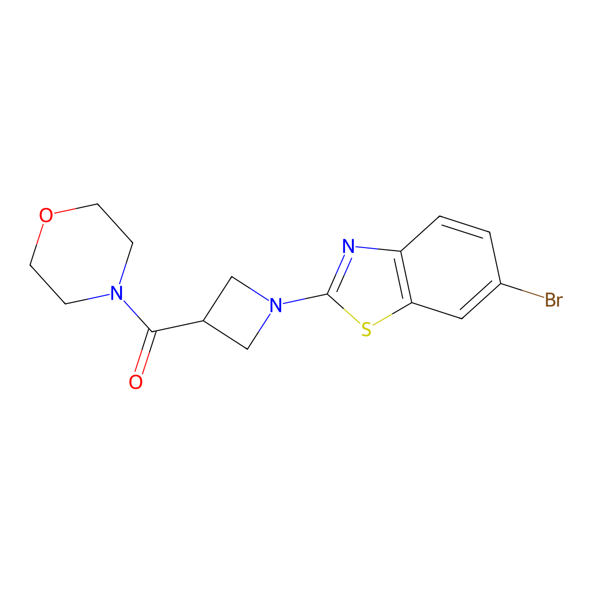6-Bromo-2-[3-(morpholine-4-carbonyl)azetidin-1-yl]-1,3-benzothiazole molecular structure, CAS 2770624-69-4