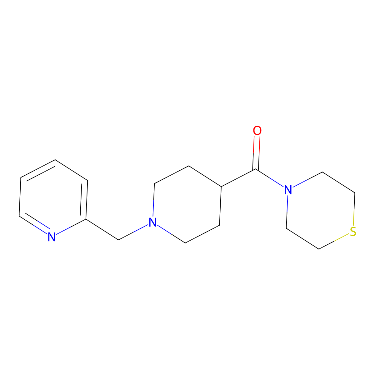 4-{1-[(Pyridin-2-yl)methyl]piperidine-4-carbonyl}thiomorpholine molecular structure, CAS 2770624-96-7