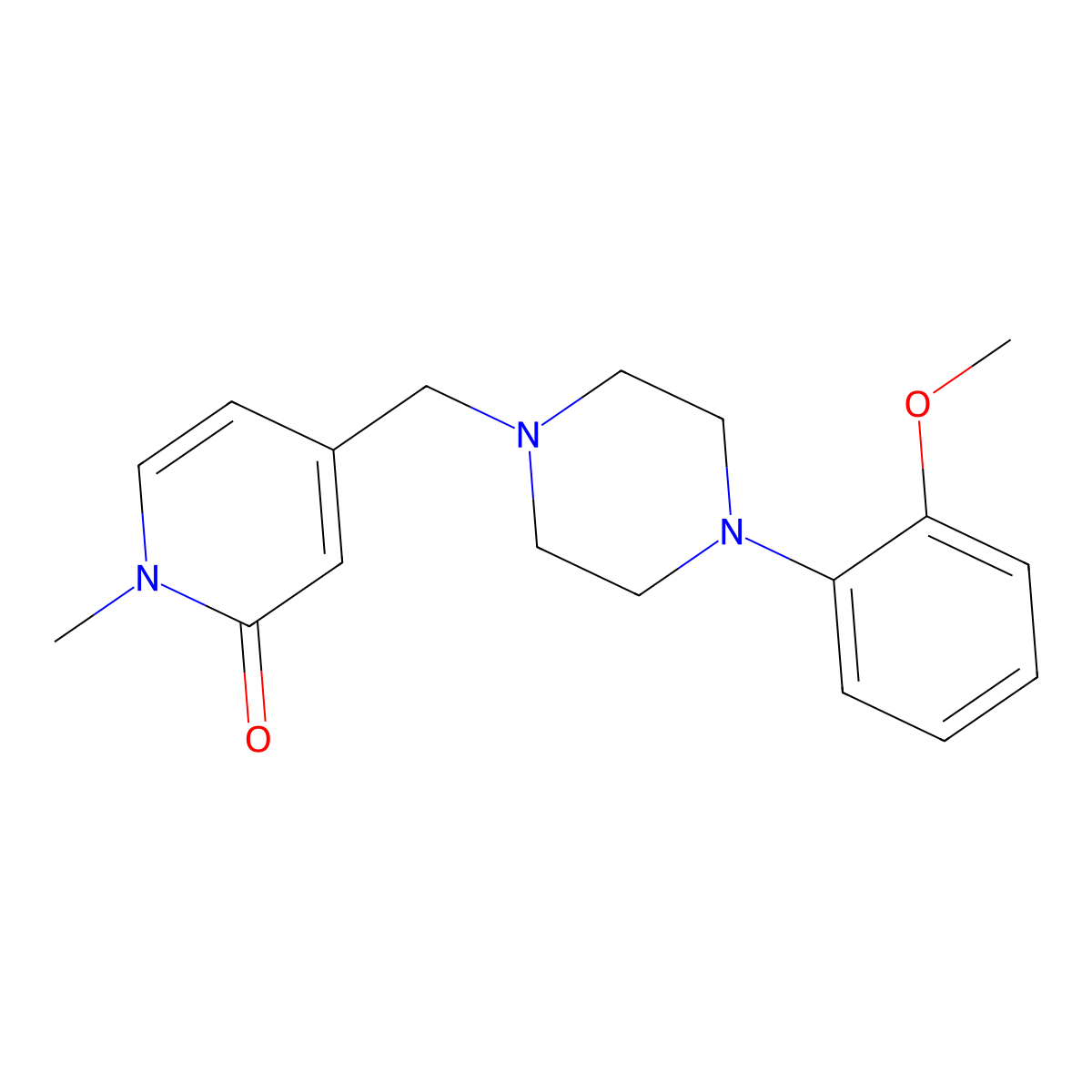 4-{[4-(2-Methoxyphenyl)piperazin-1-yl]methyl}-1-methyl-1,2-dihydropyridin-2-one molecular structure, CAS 2770624-98-9