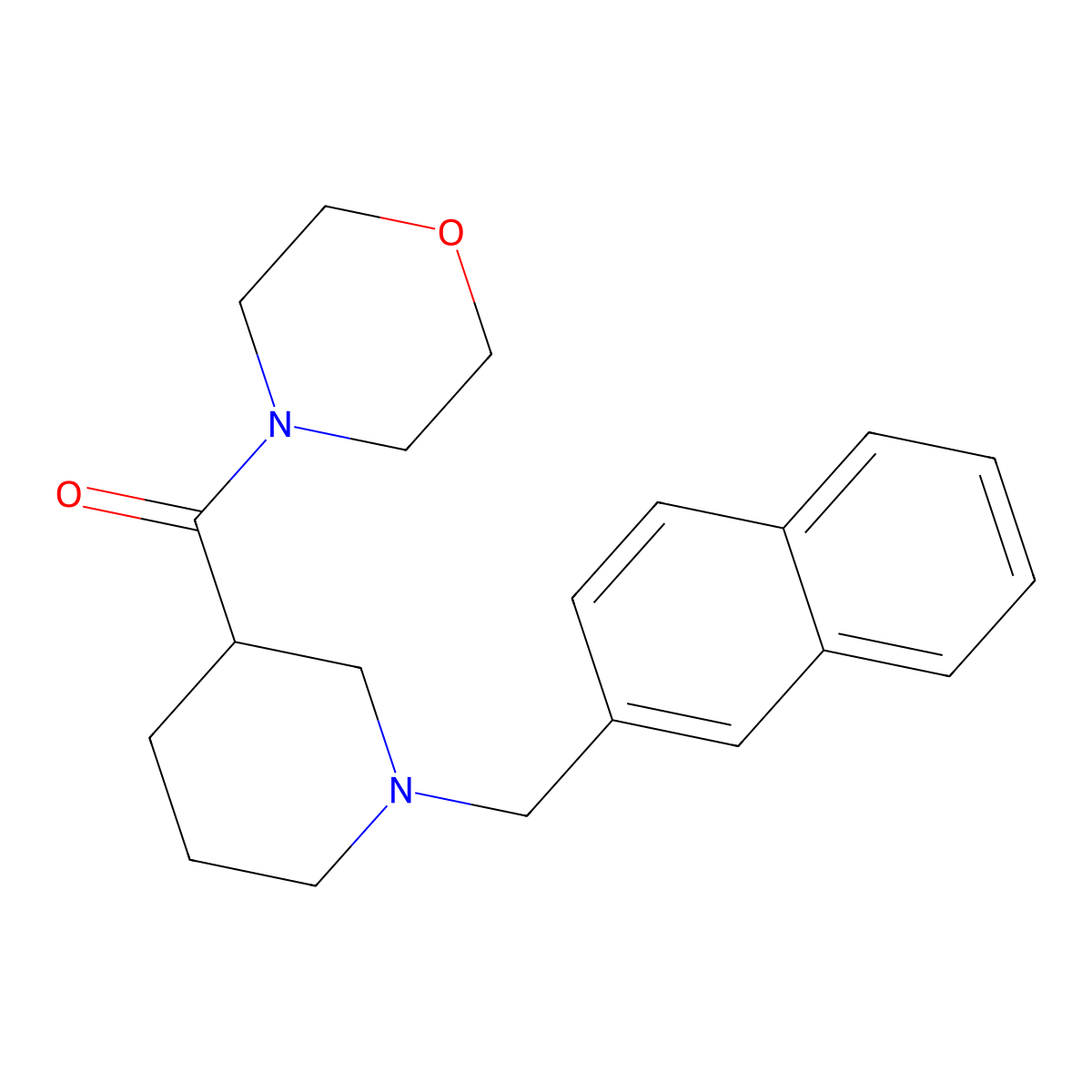 4-{1-[(Naphthalen-2-yl)methyl]piperidine-3-carbonyl}morpholine molecular structure, CAS 2770625-00-6