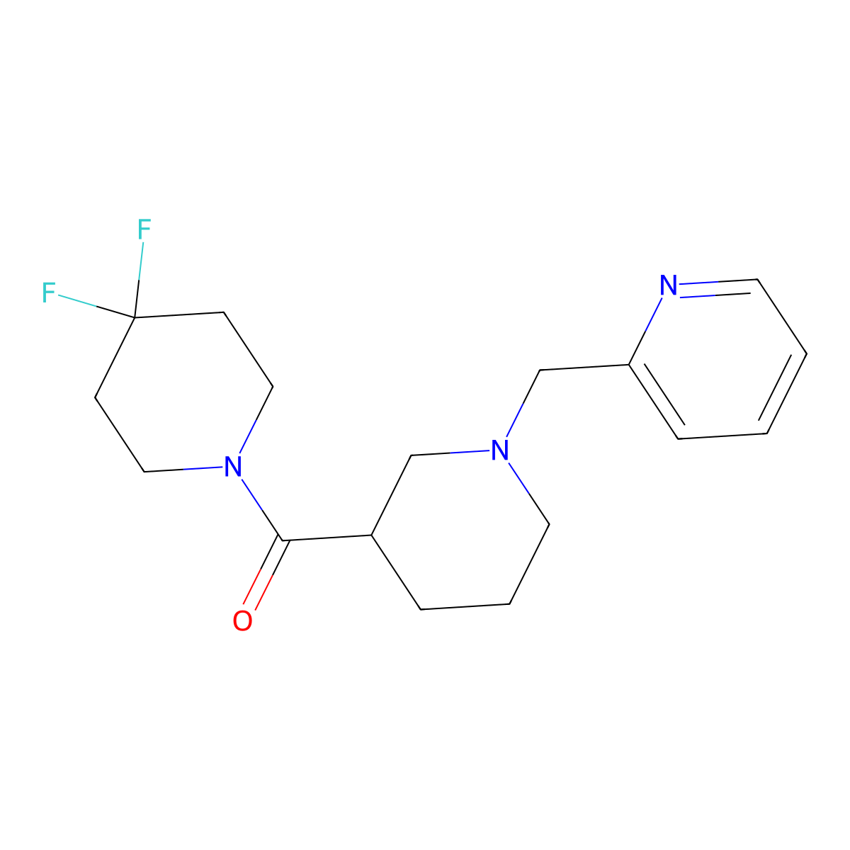 2-{[3-(4,4-Difluoropiperidine-1-carbonyl)piperidin-1-yl]methyl}pyridine molecular structure, CAS 2770625-02-8