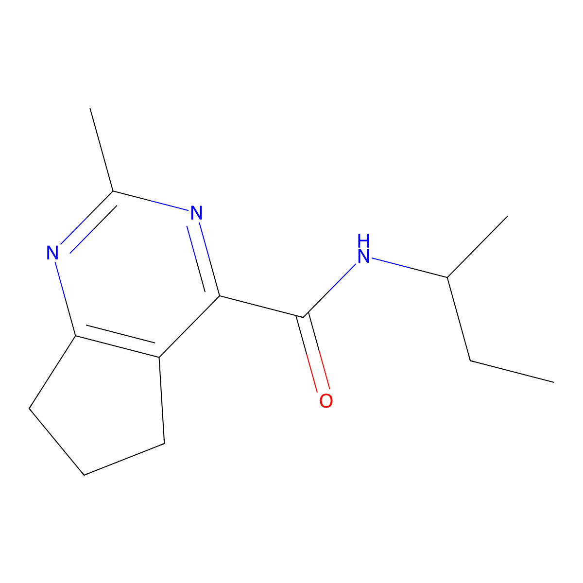 N-(butan-2-yl)-2-methyl-5H,6H,7H-cyclopenta[d]pyrimidine-4-carboxamide molecular structure, CAS 2770625-20-0