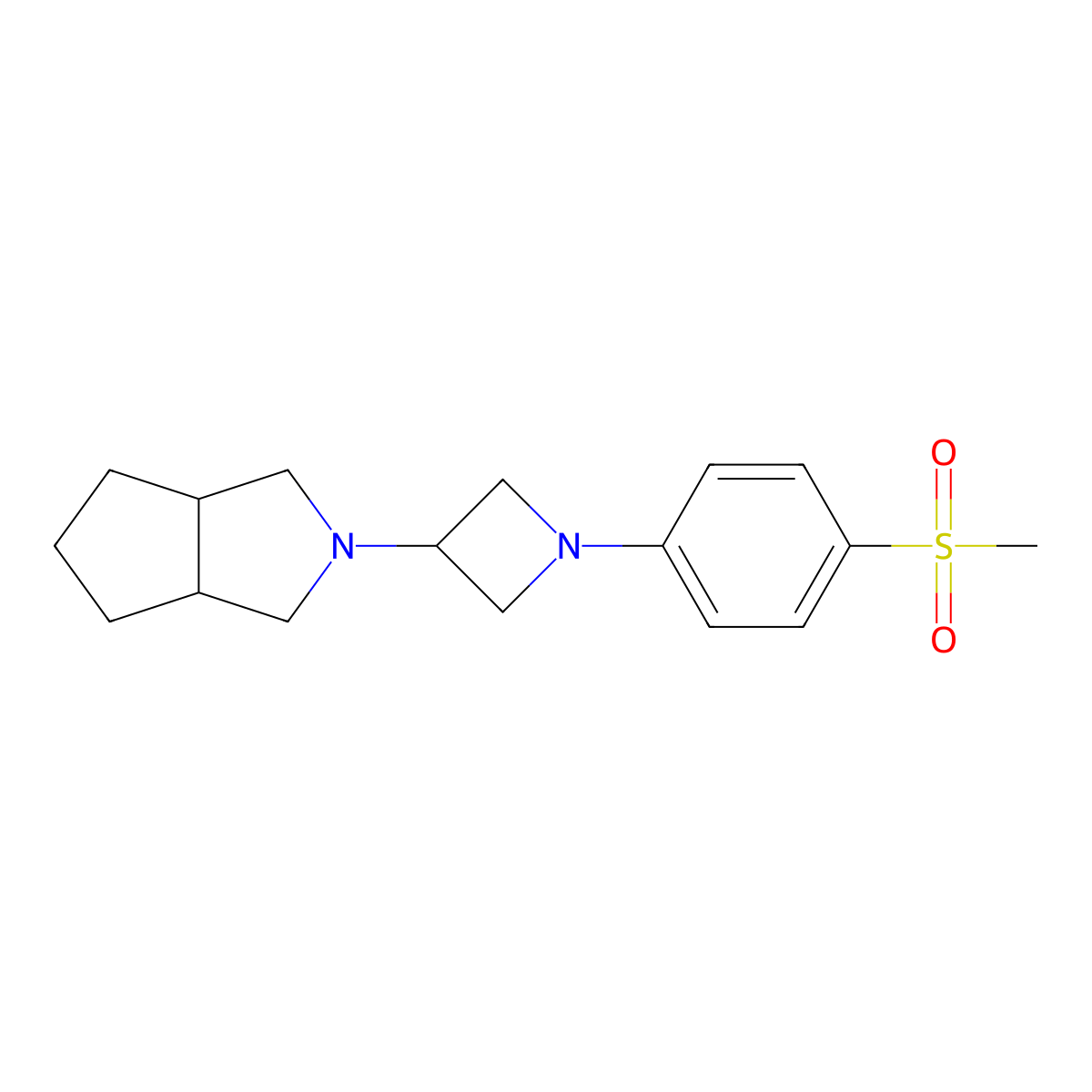 1-(4-Methanesulfonylphenyl)-3-{octahydrocyclopenta[c]pyrrol-2-yl}azetidine molecular structure, CAS 2770625-21-1
