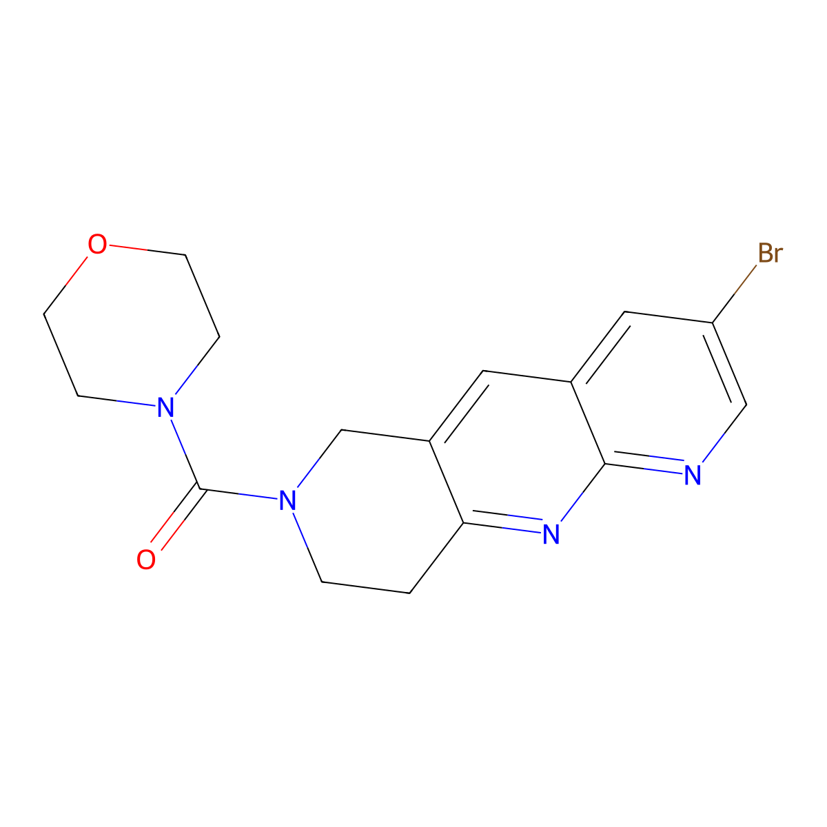 4-{3-bromo-6H,7H,8H,9H-pyrido[2,3-b]1,6-naphthyridine-7-carbonyl}morpholine molecular structure, CAS 2770625-28-8