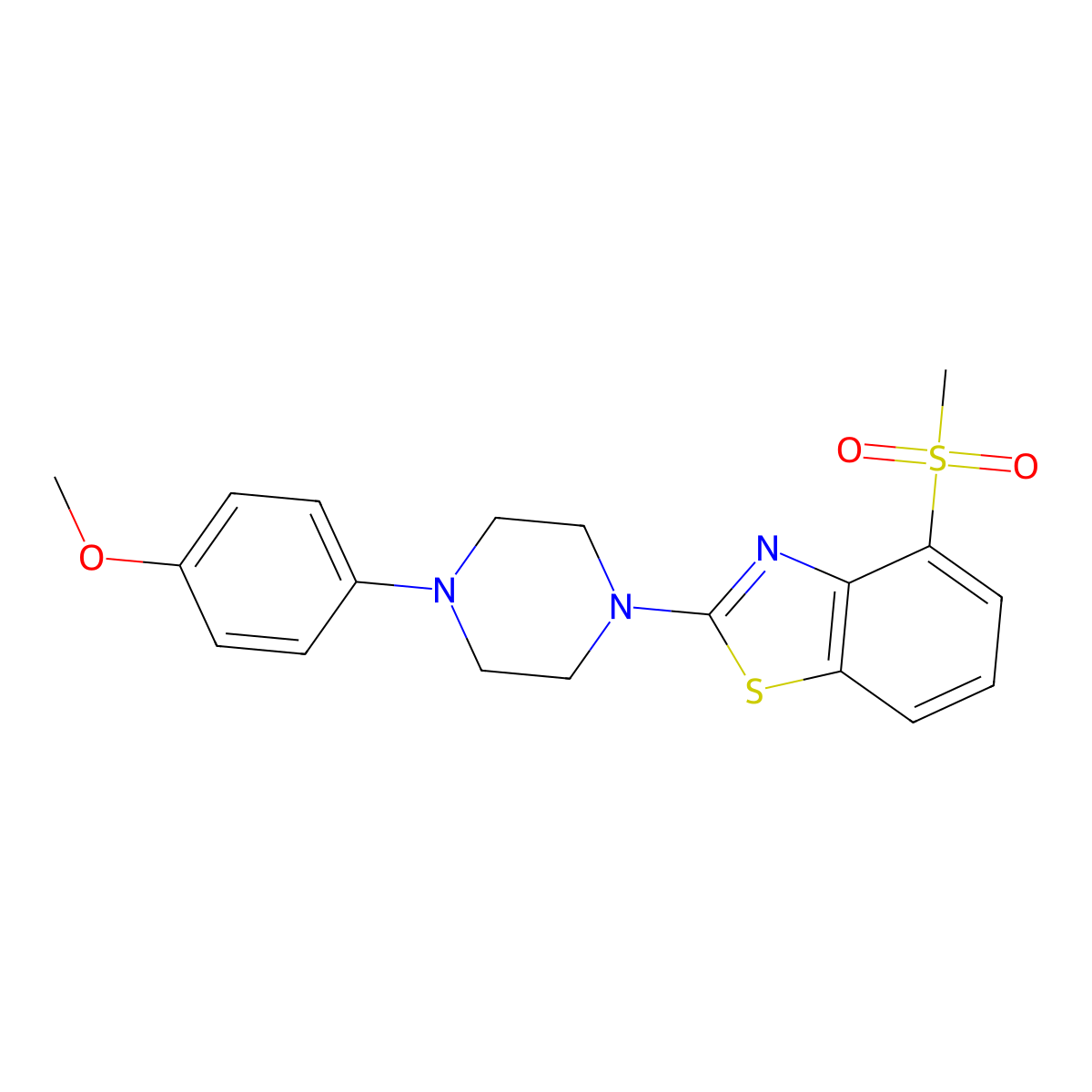 4-Methanesulfonyl-2-[4-(4-methoxyphenyl)piperazin-1-yl]-1,3-benzothiazole molecular structure, CAS 2770625-30-2