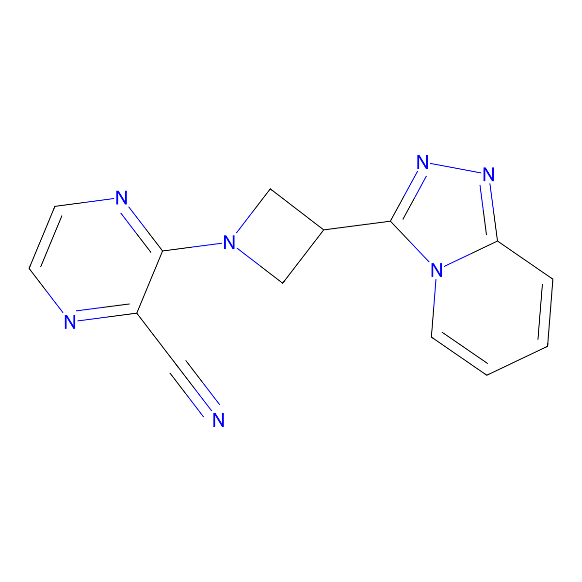 3-(3-{[1,2,4]Triazolo[4,3-a]pyridin-3-yl}azetidin-1-yl)pyrazine-2-carbonitrile molecular structure, CAS 2770625-32-4
