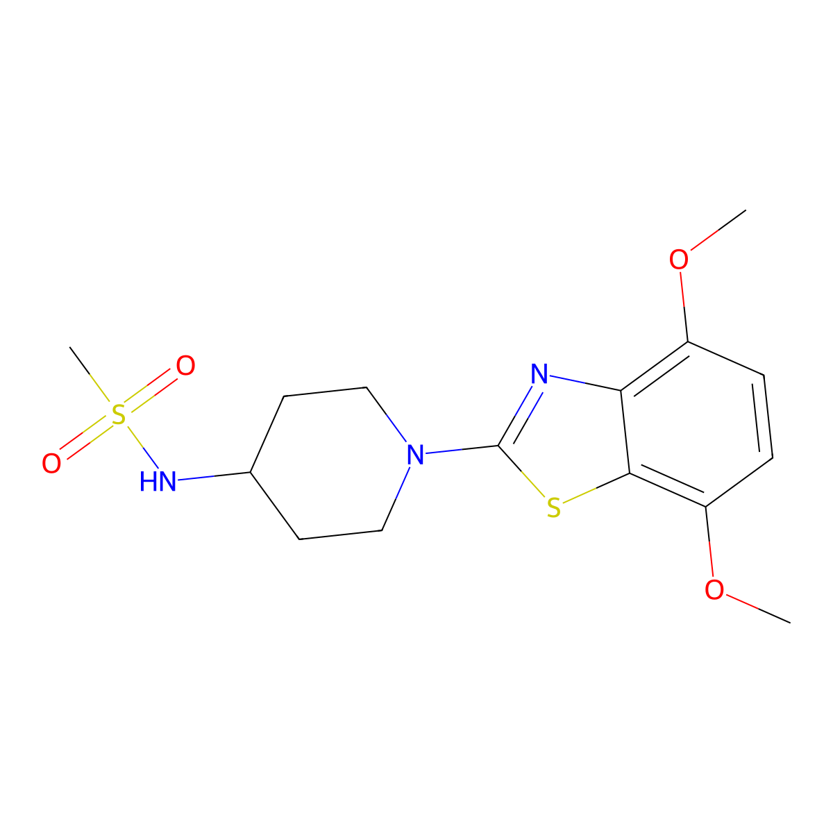 N-[1-(4,7-dimethoxy-1,3-benzothiazol-2-yl)piperidin-4-yl]methanesulfonamide molecular structure, CAS 2770625-39-1