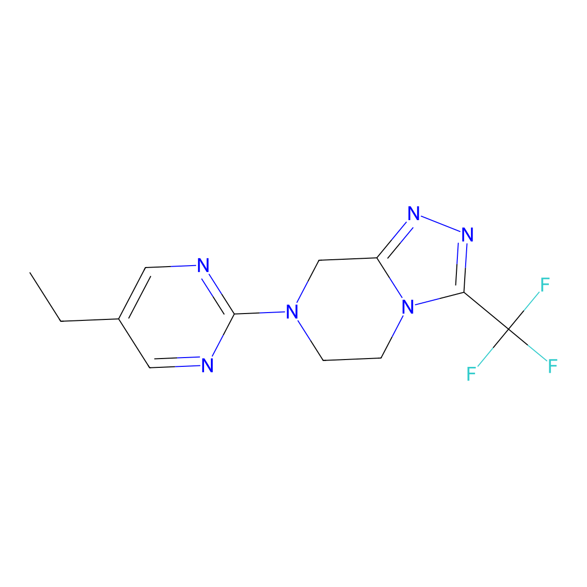 5-ethyl-2-[3-(trifluoromethyl)-5H,6H,7H,8H-[1,2,4]triazolo[4,3-a]pyrazin-7-yl]pyrimidine molecular structure, CAS 2770625-43-7